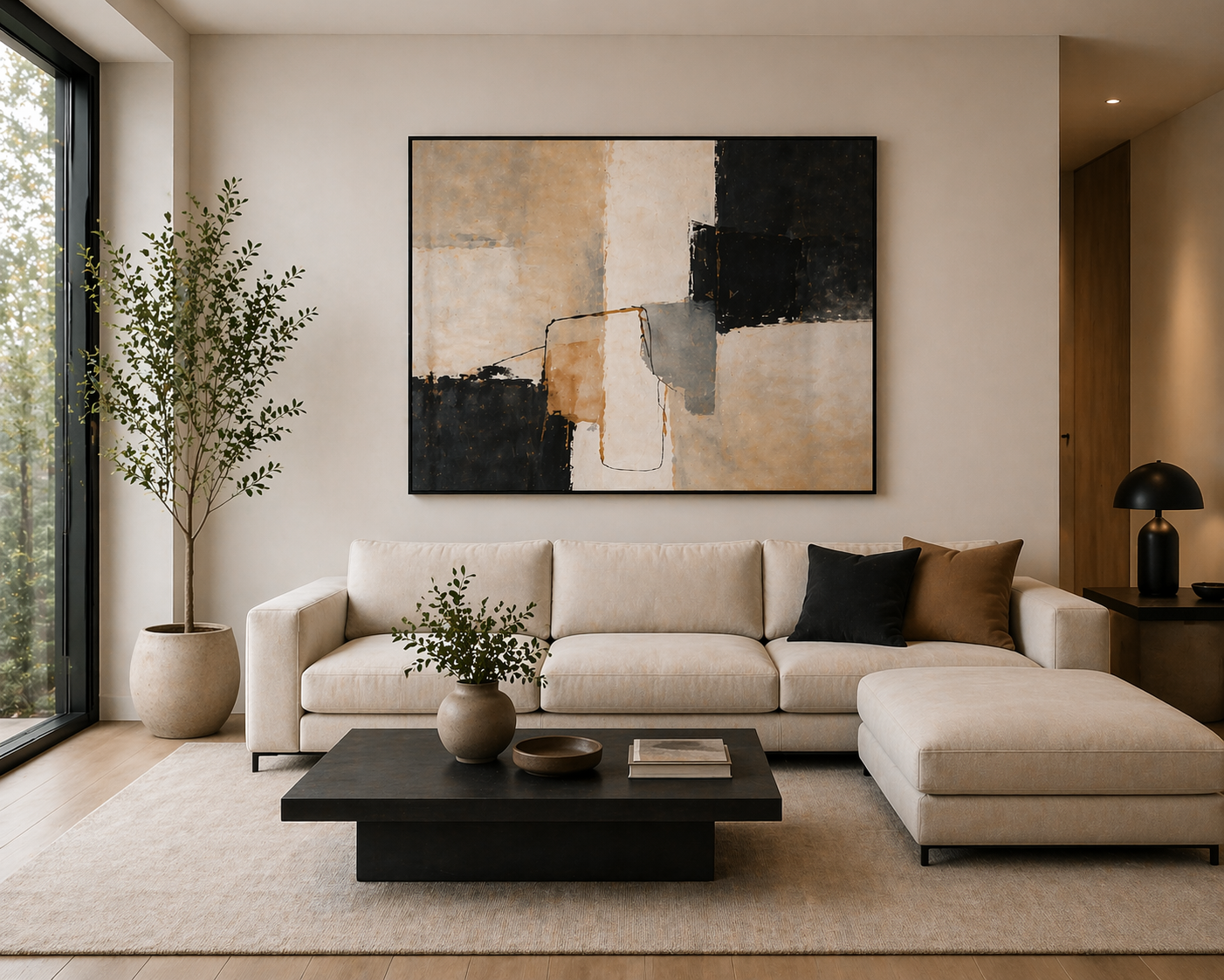 How to Style Abstract Art in a Minimal Living Room