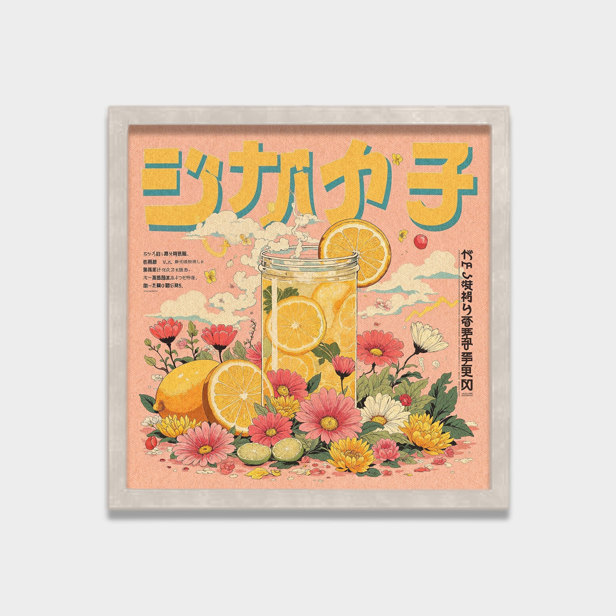 Citrus Bloom botanical & floral canvas wall art by Anantkala