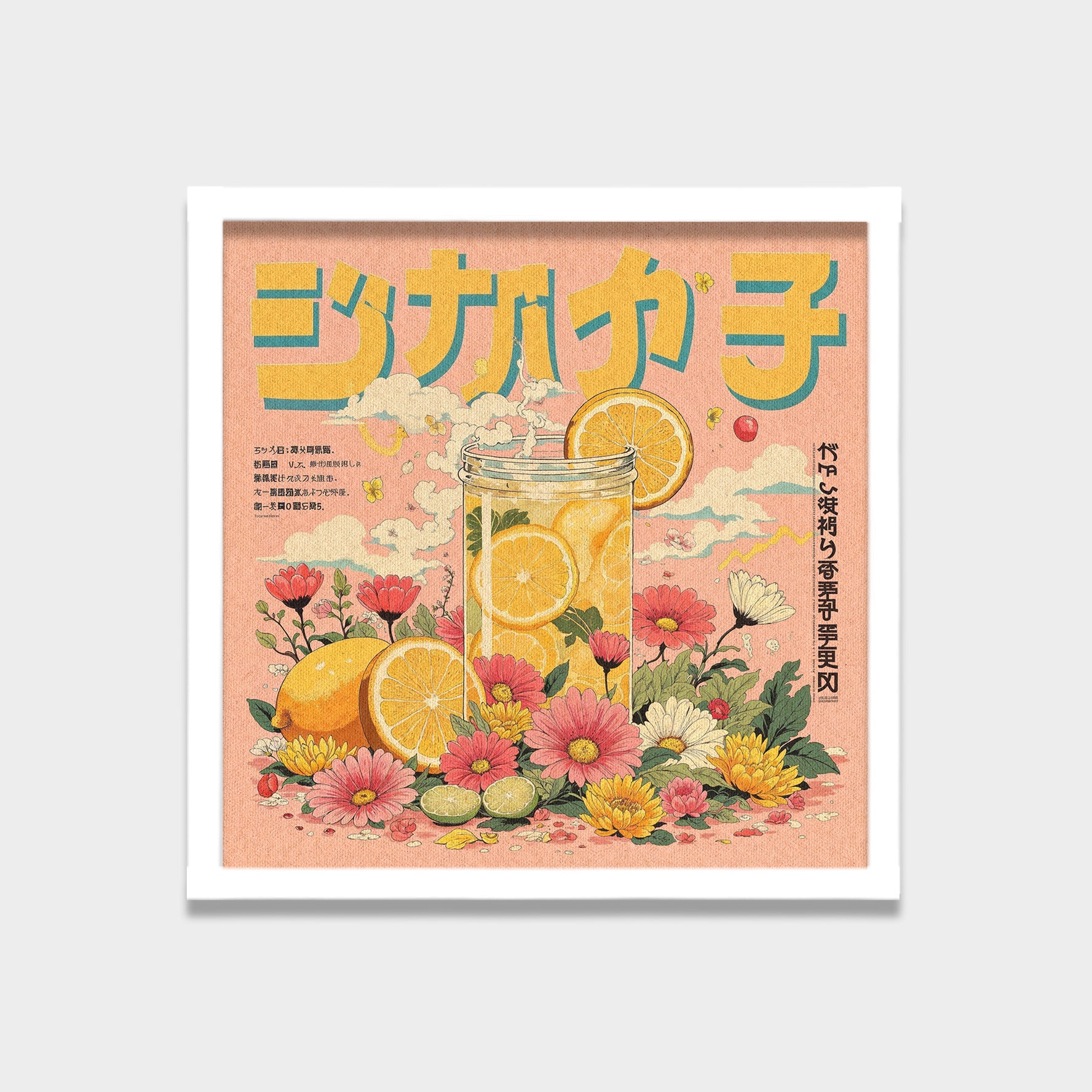 Citrus Bloom botanical & floral canvas wall art by Anantkala