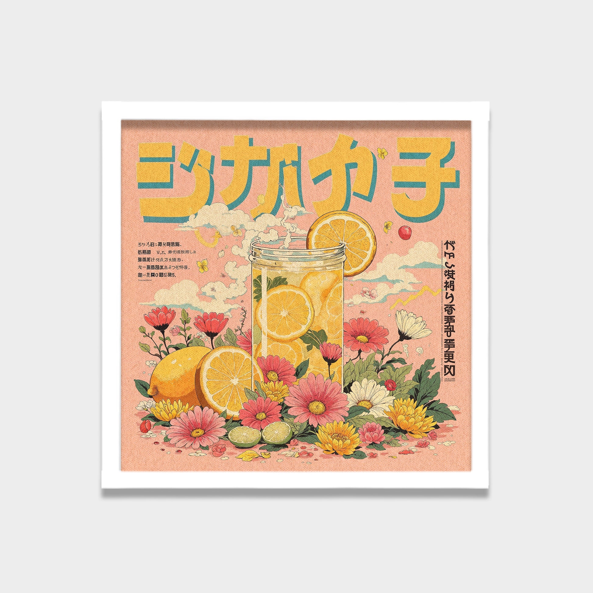Citrus Bloom botanical & floral canvas wall art by Anantkala