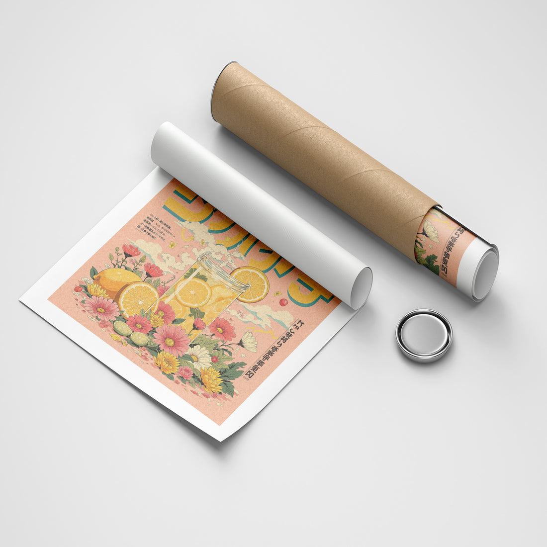 Citrus Bloom botanical & floral canvas wall art by Anantkala