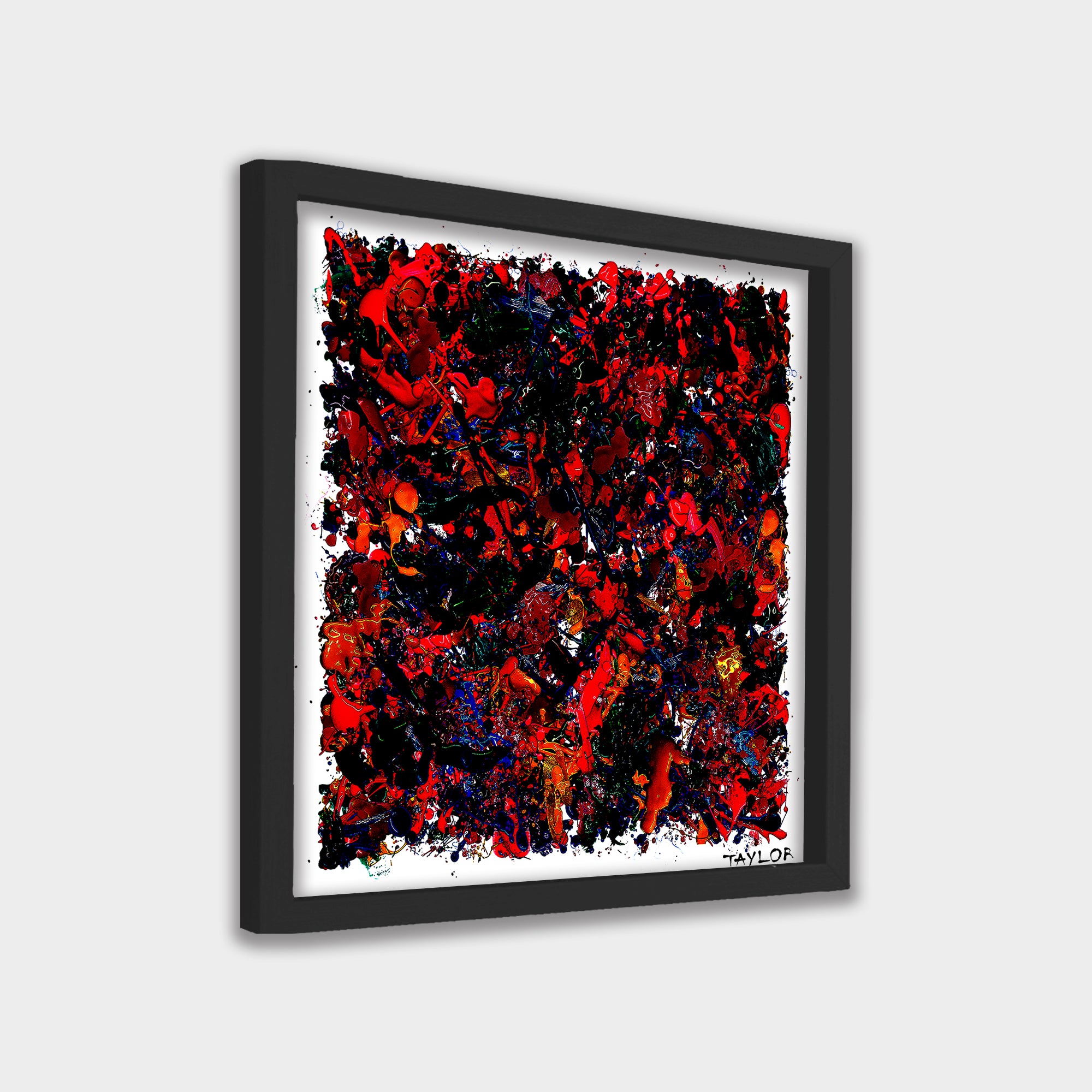 Crimson Chaos abstract canvas wall art by Anantkala