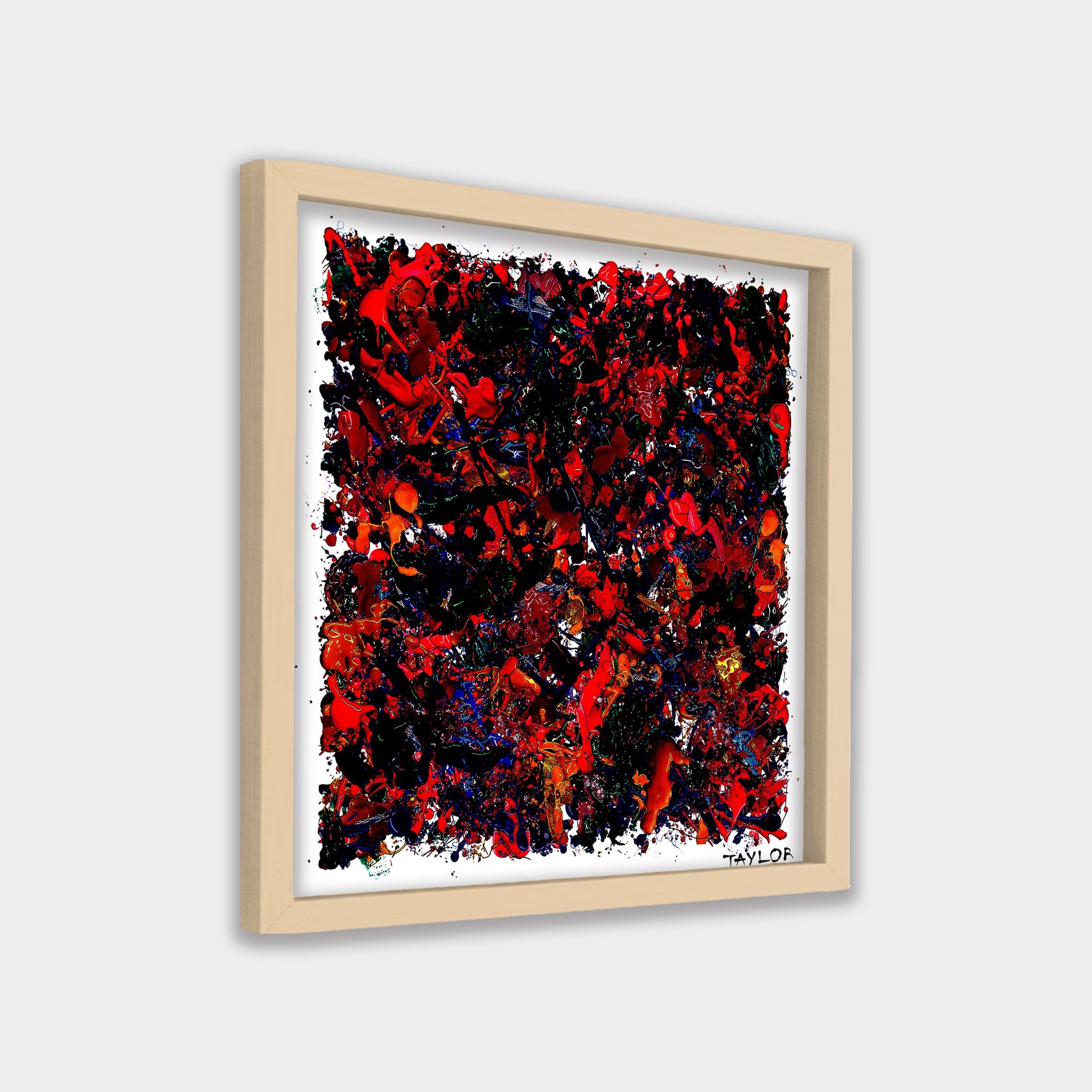 Crimson Chaos abstract canvas wall art by Anantkala