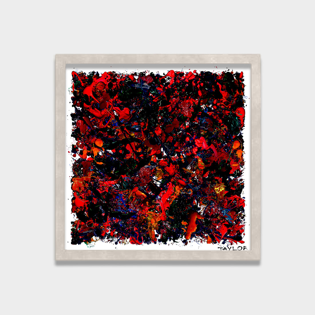 Crimson Chaos abstract canvas wall art by Anantkala