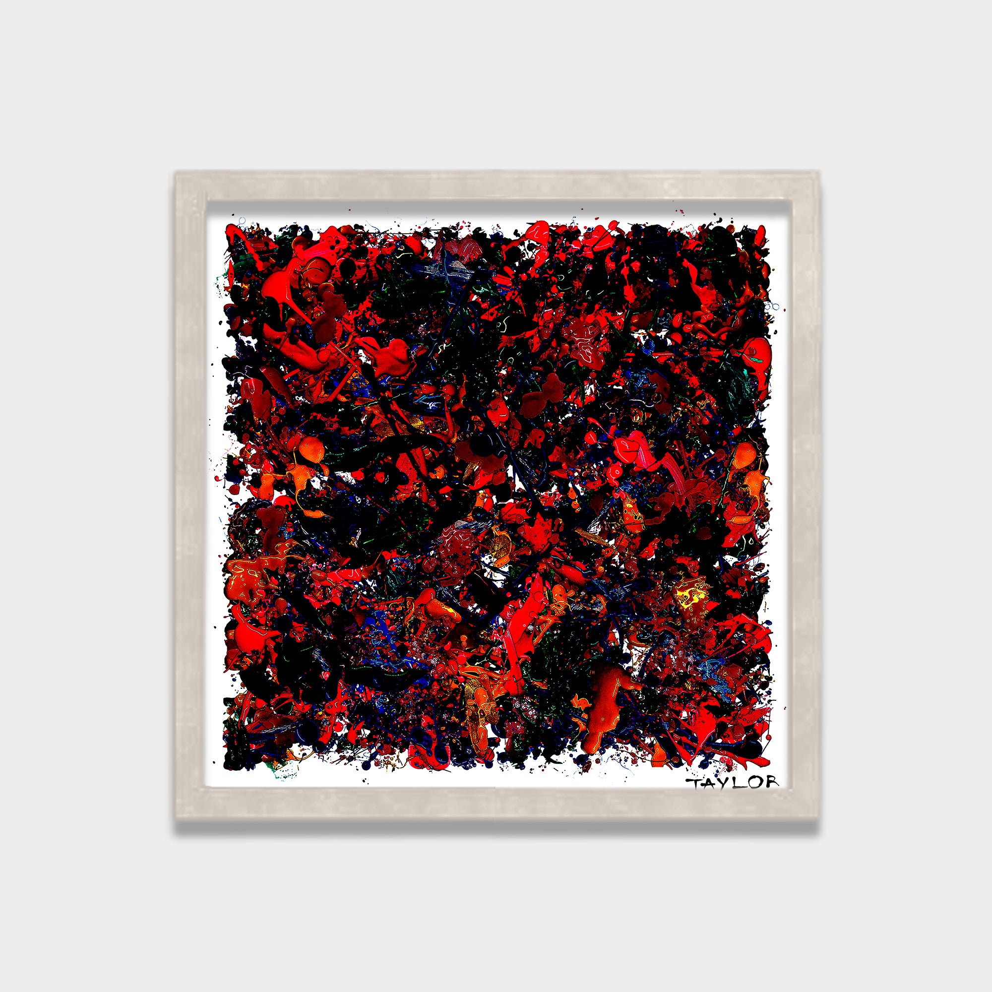 Crimson Chaos abstract canvas wall art by Anantkala