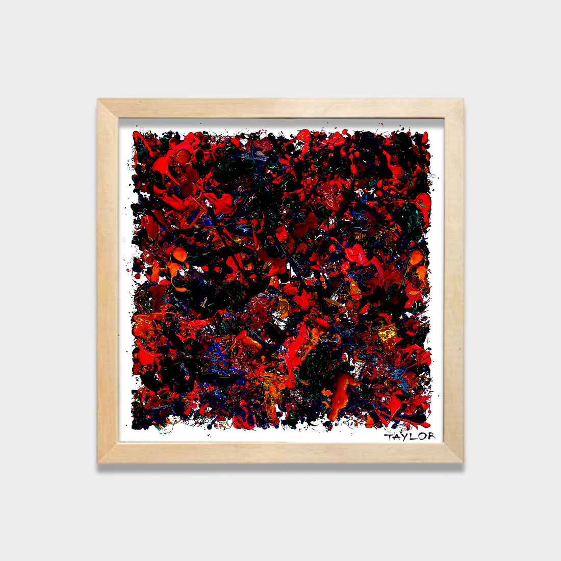 Crimson Chaos abstract canvas wall art by Anantkala