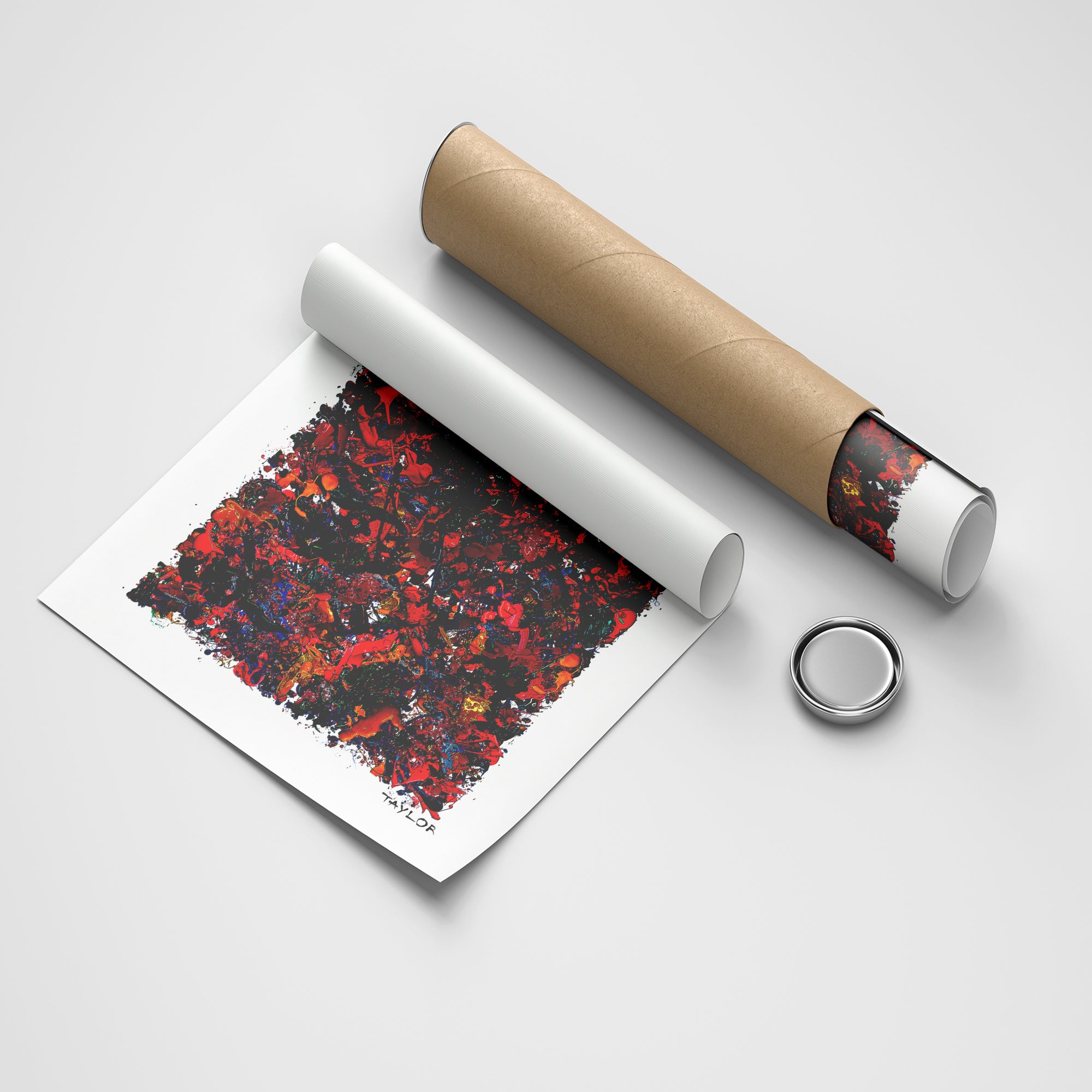 Crimson Chaos abstract canvas wall art by Anantkala