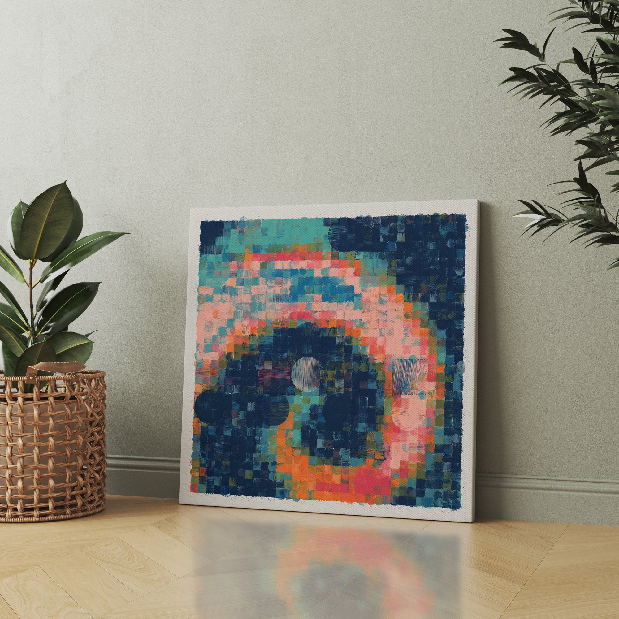 Chromatic Balance abstract canvas wall art by Anantkala