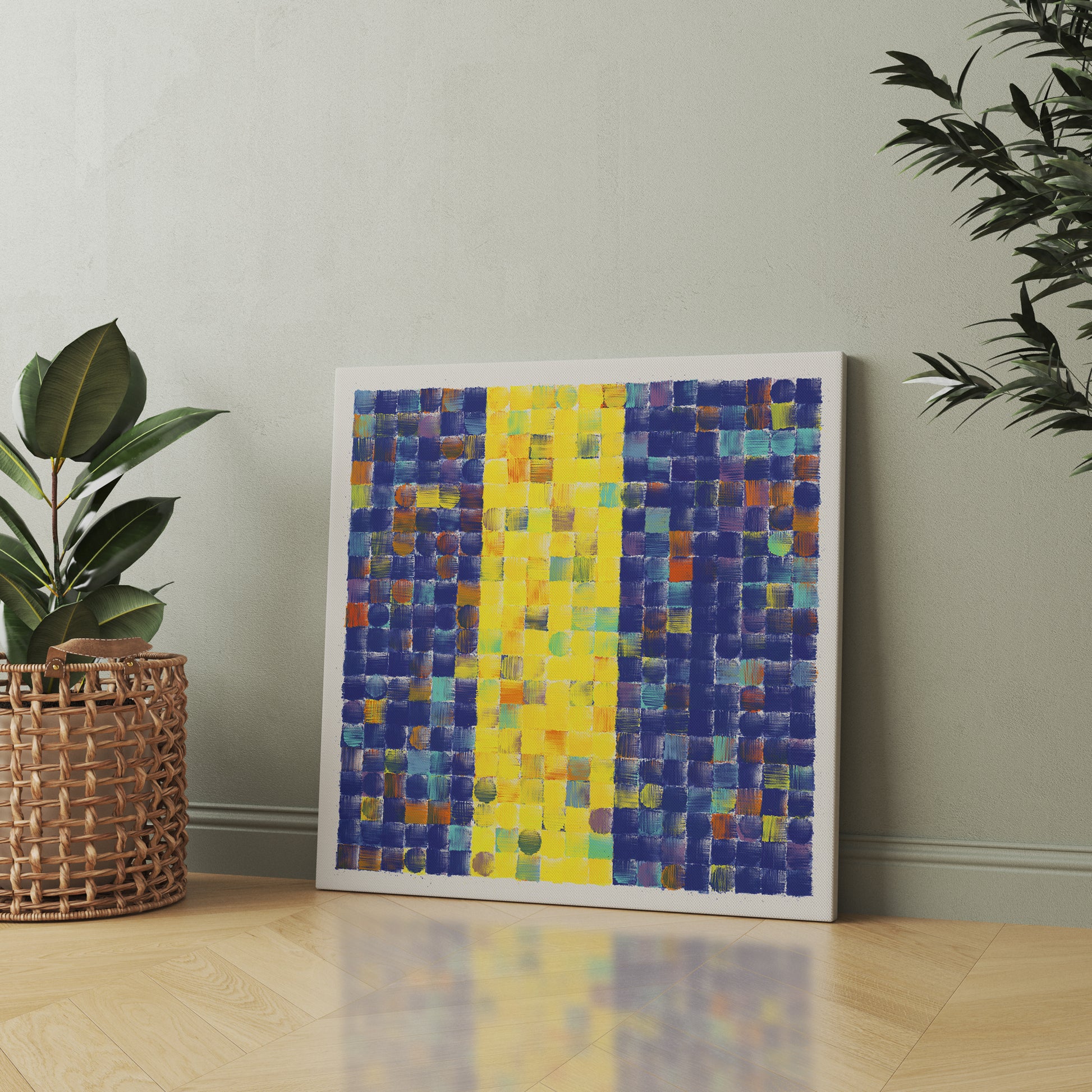 Golden Passage abstract canvas wall art by Anantkala