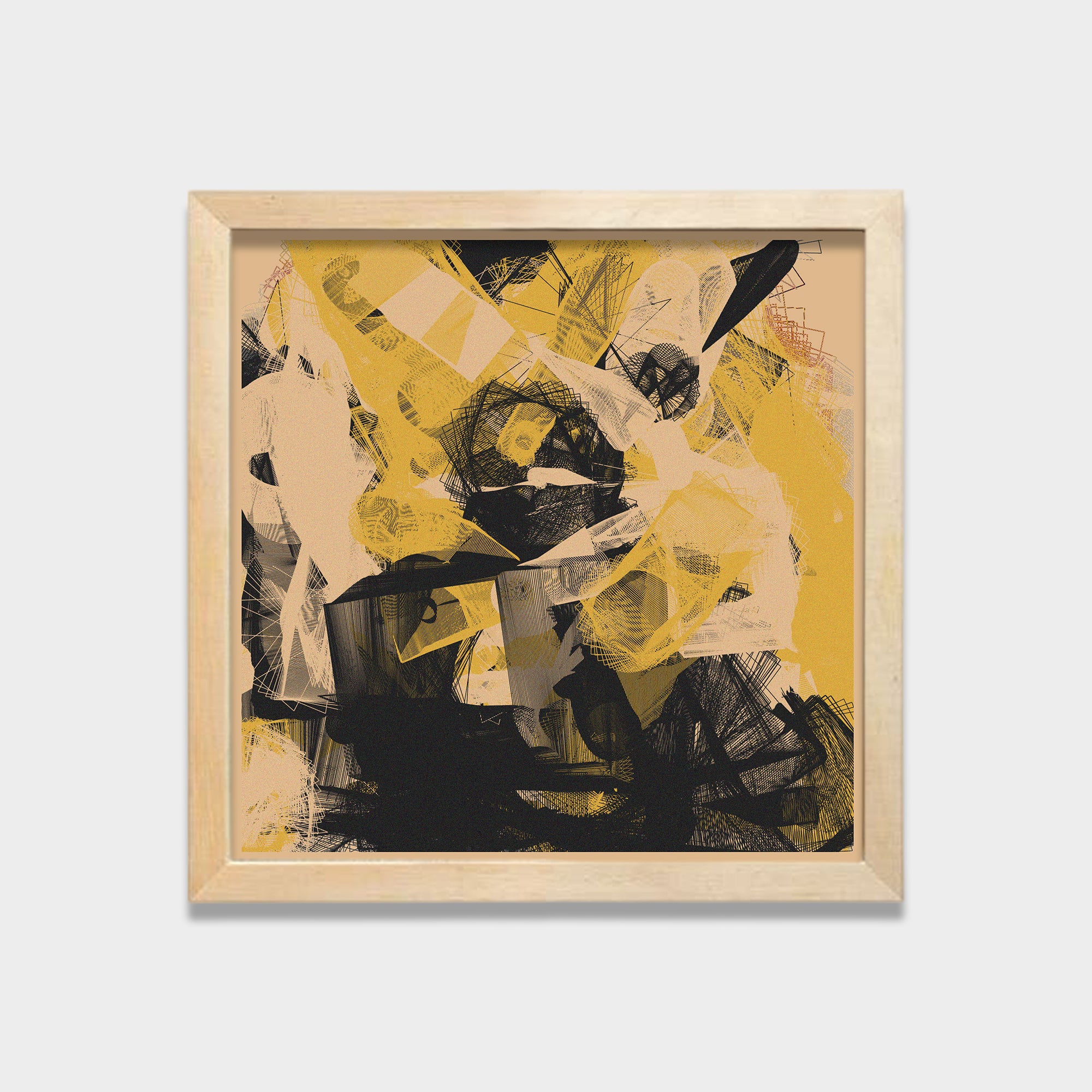 Golden Fracture abstract canvas wall art by Anantkala