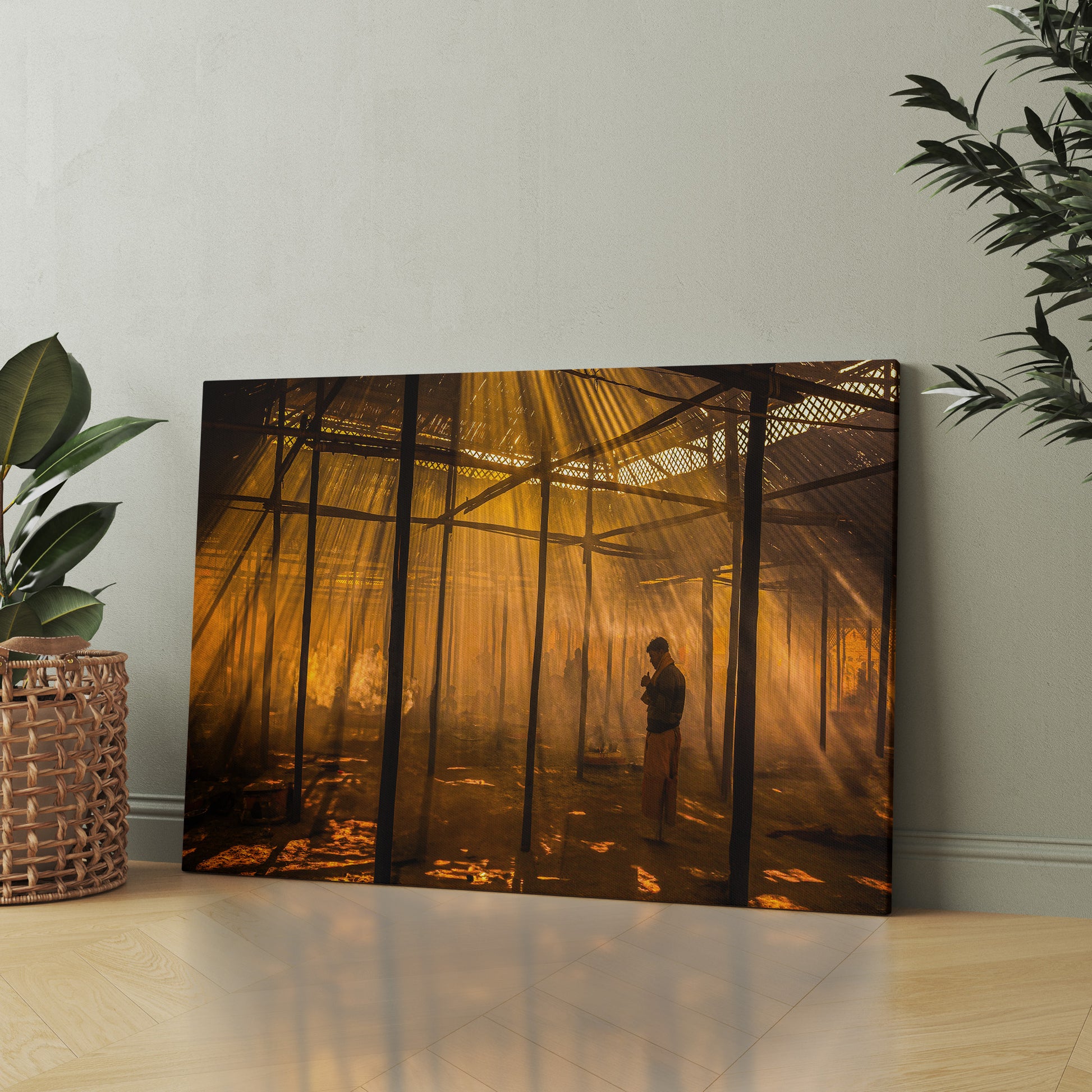 Golden Ritual photography canvas wall art by Anantkala