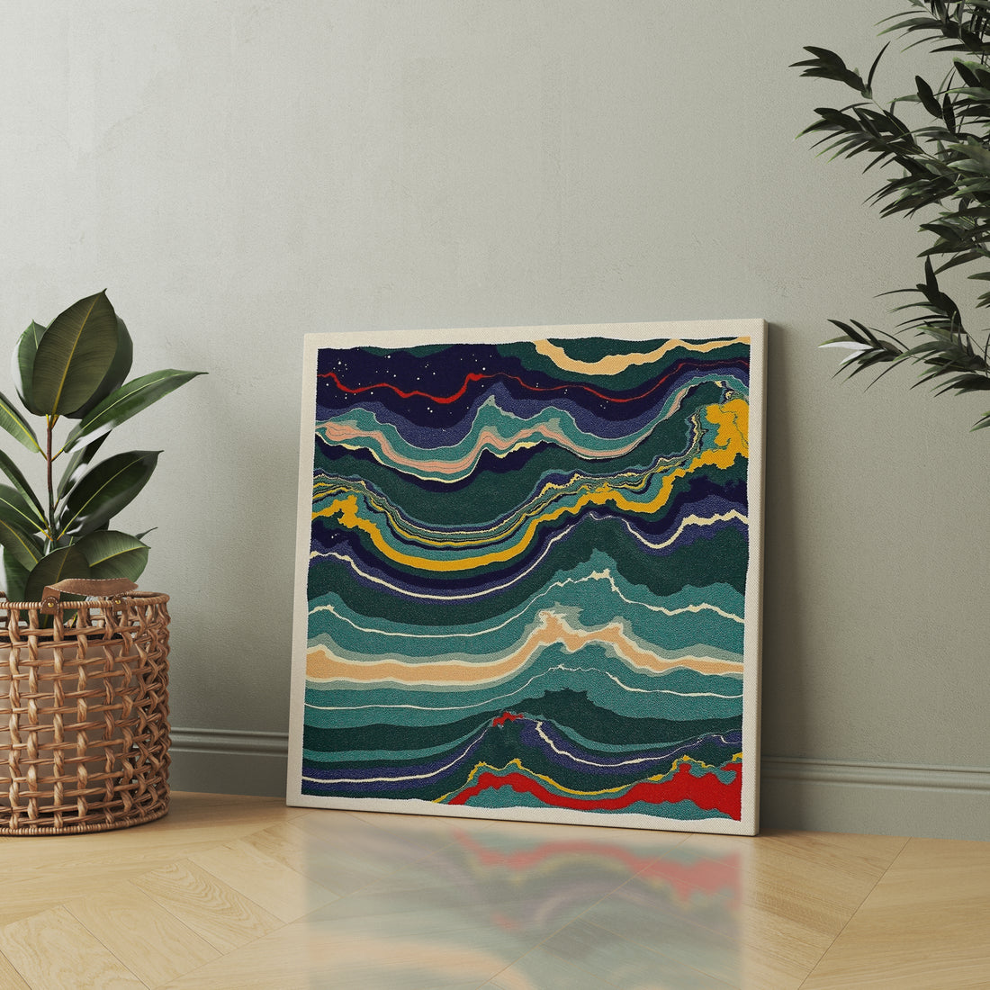 Silent Strata abstract canvas wall art by Anantkala