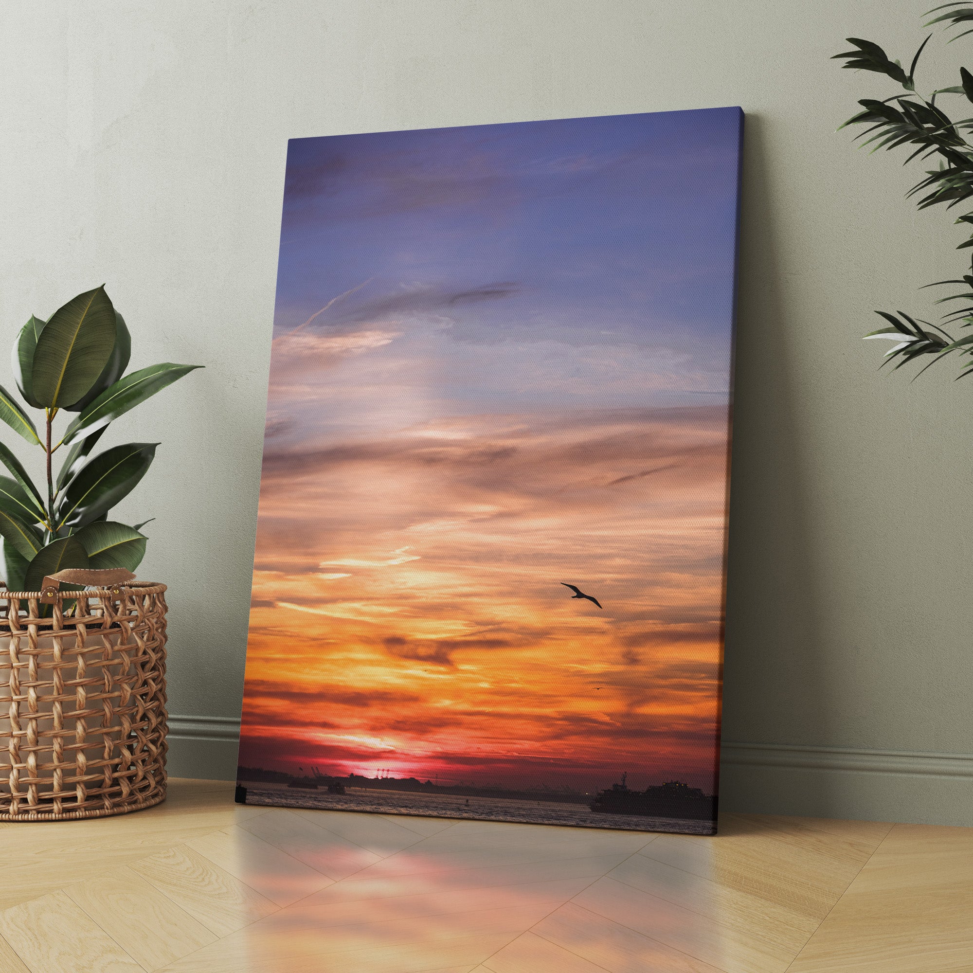 Last Light Over Water photography canvas wall art by Anantkala