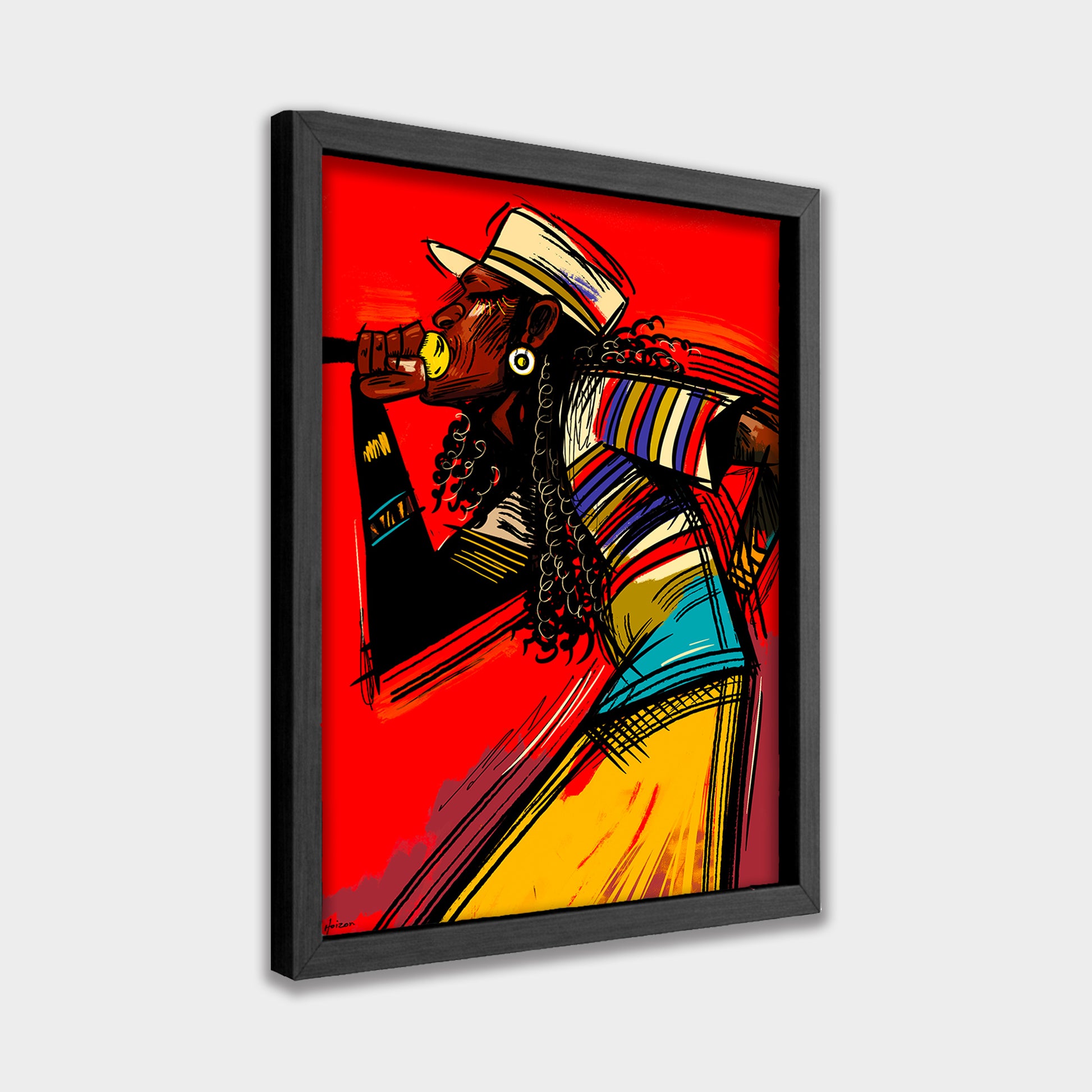 Sip of Fire illustration canvas wall art by Anantkala