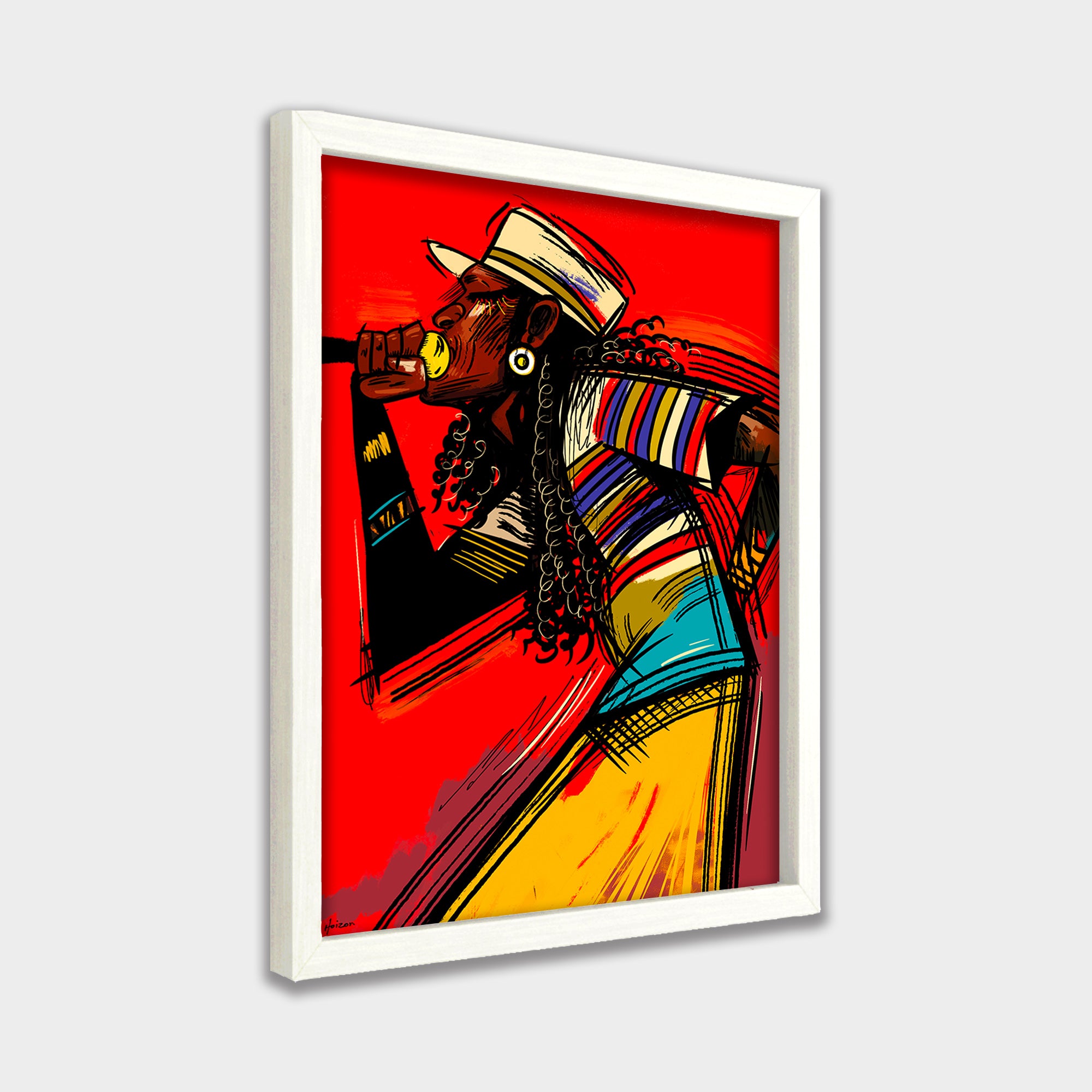 Sip of Fire illustration canvas wall art by Anantkala