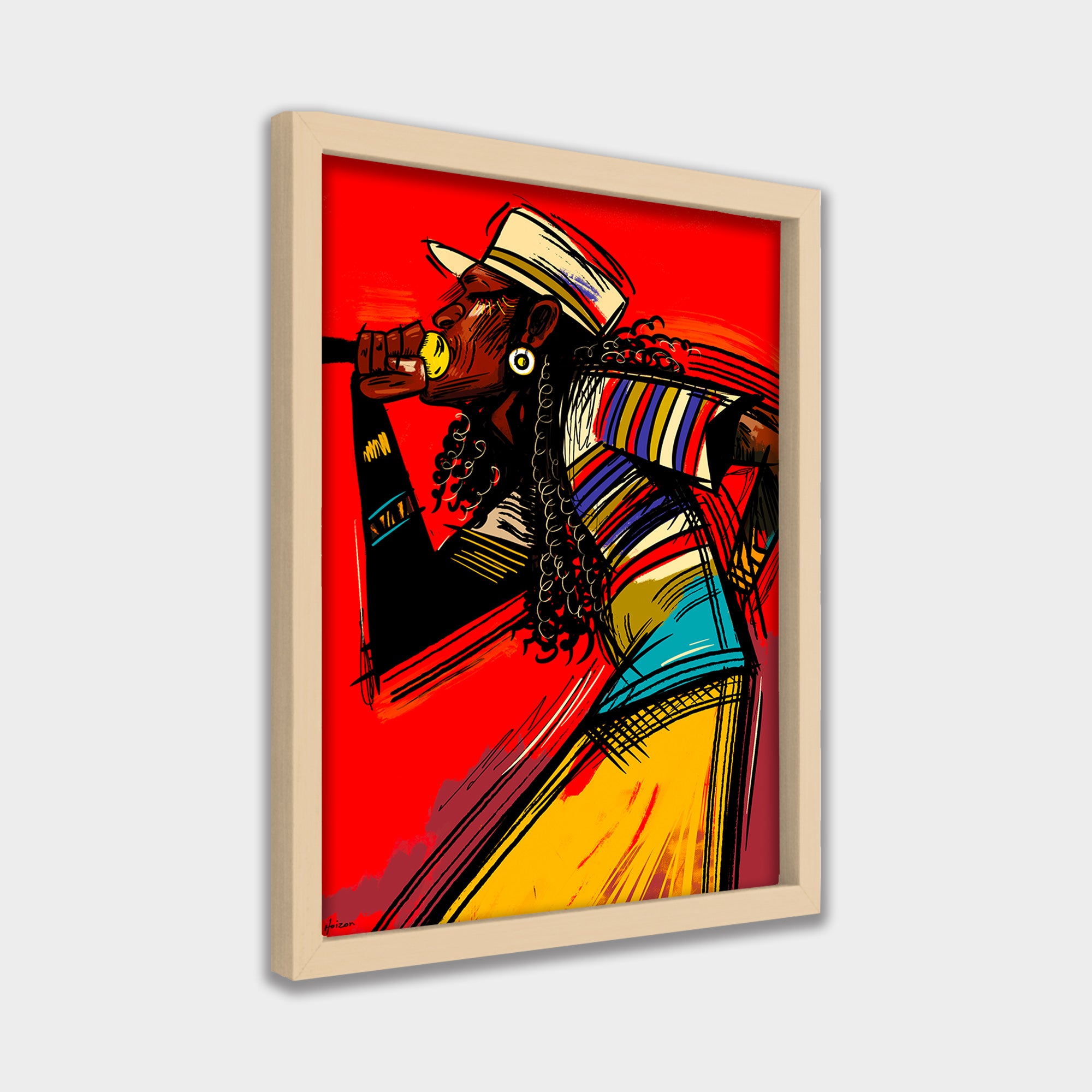 Sip of Fire illustration canvas wall art by Anantkala