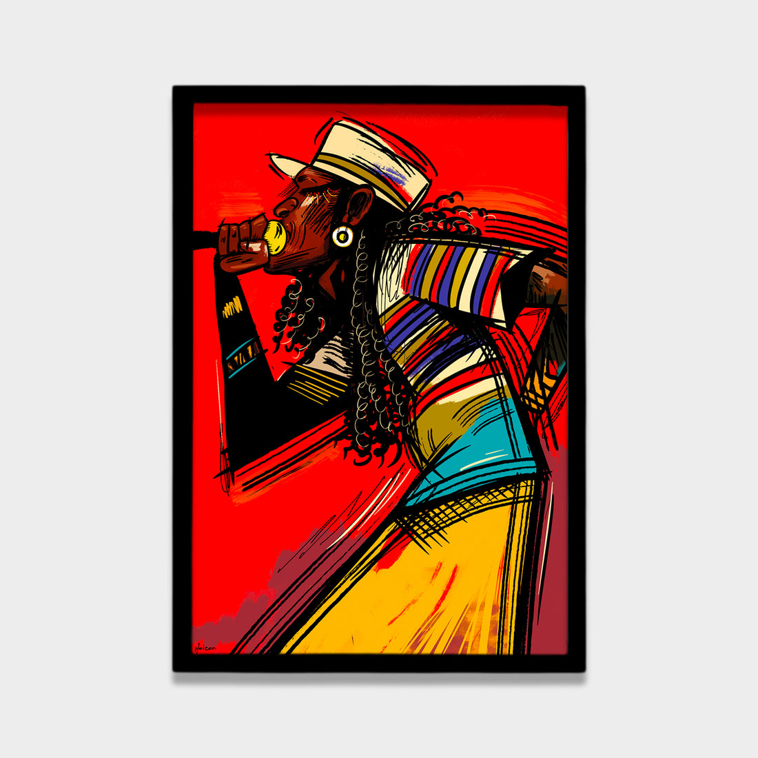 Sip of Fire illustration canvas wall art by Anantkala