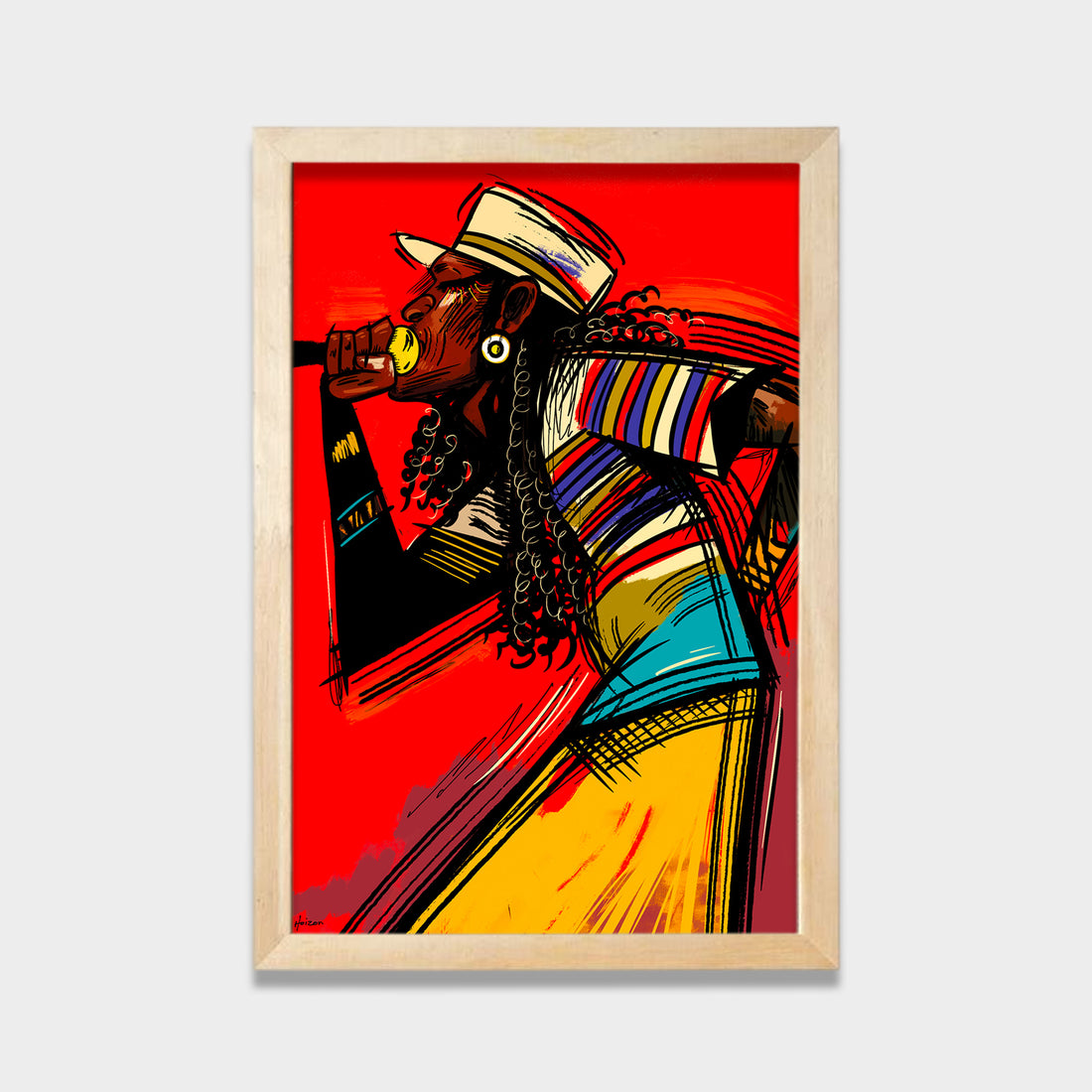 Sip of Fire illustration canvas wall art by Anantkala