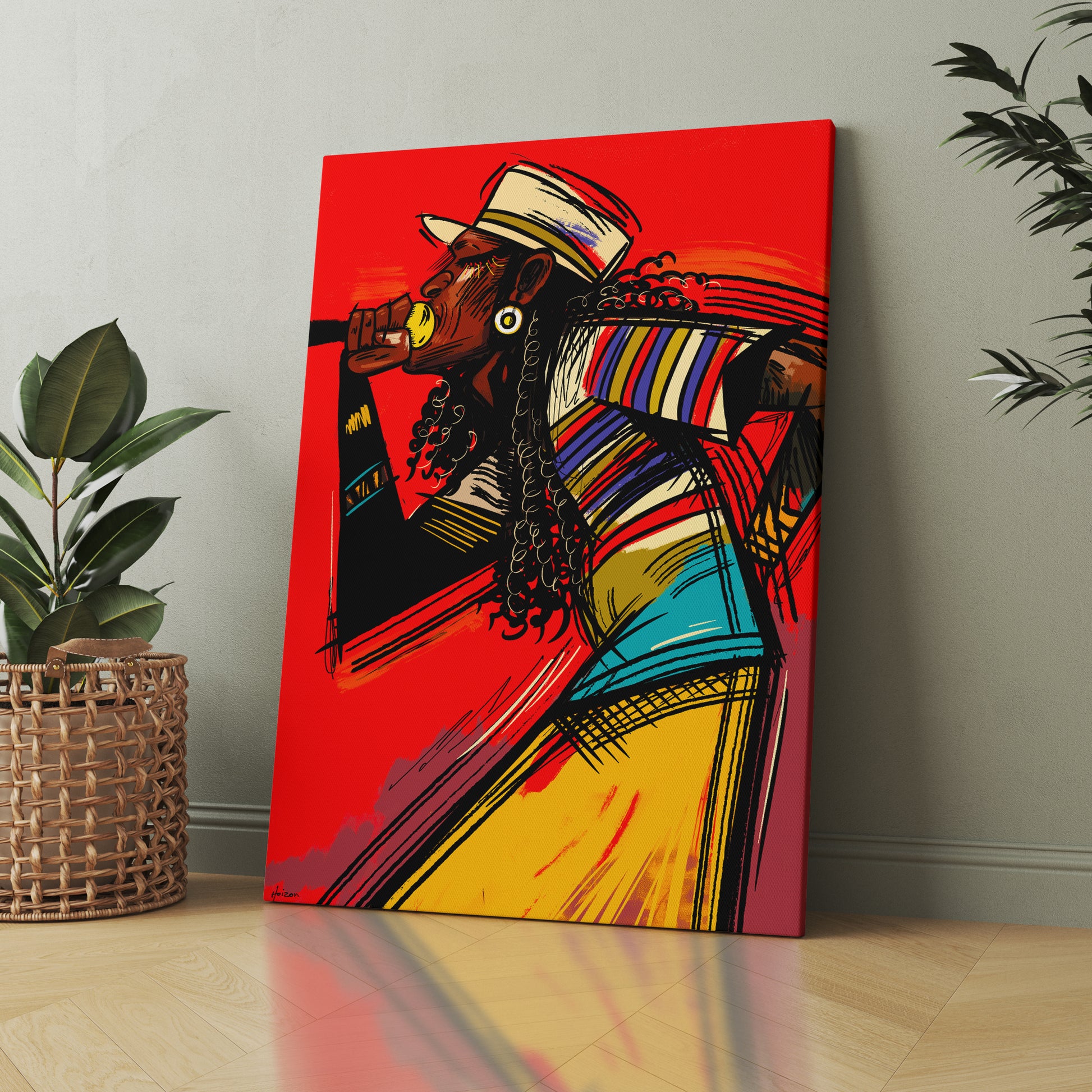 Sip of Fire illustration canvas wall art by Anantkala