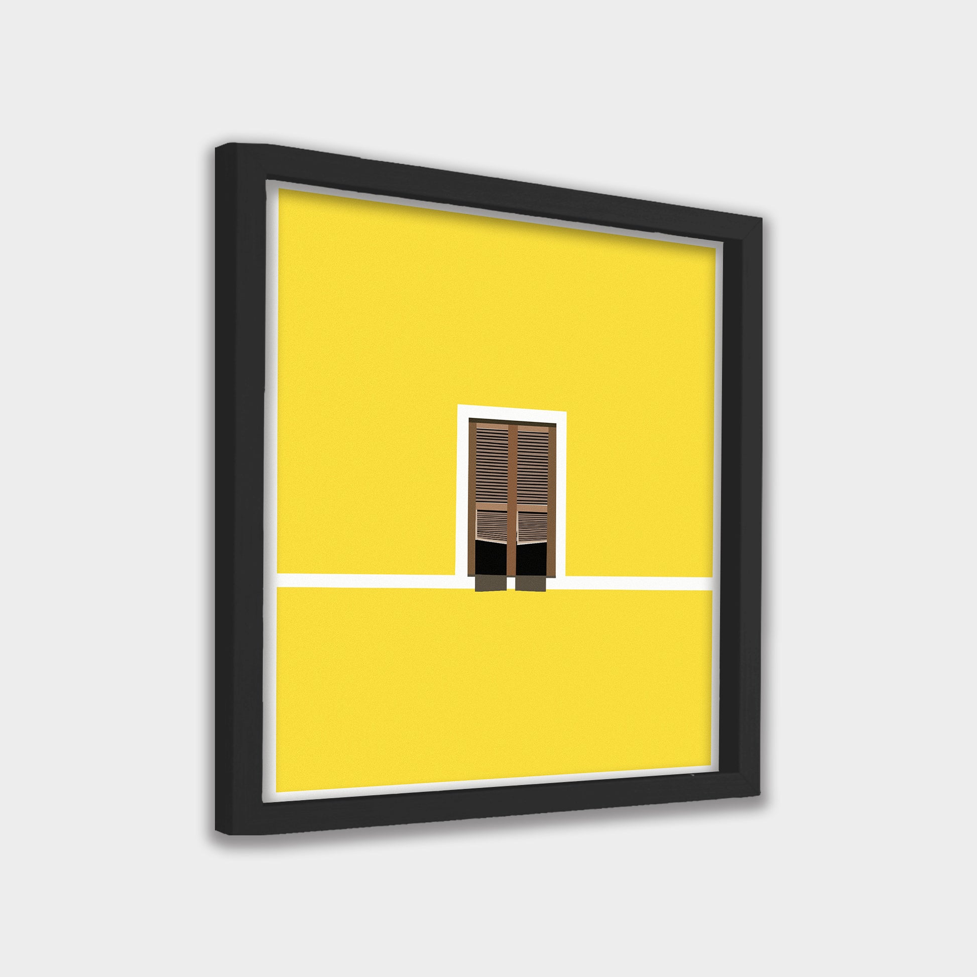 Yellow Silence minimal canvas wall art by Anantkala