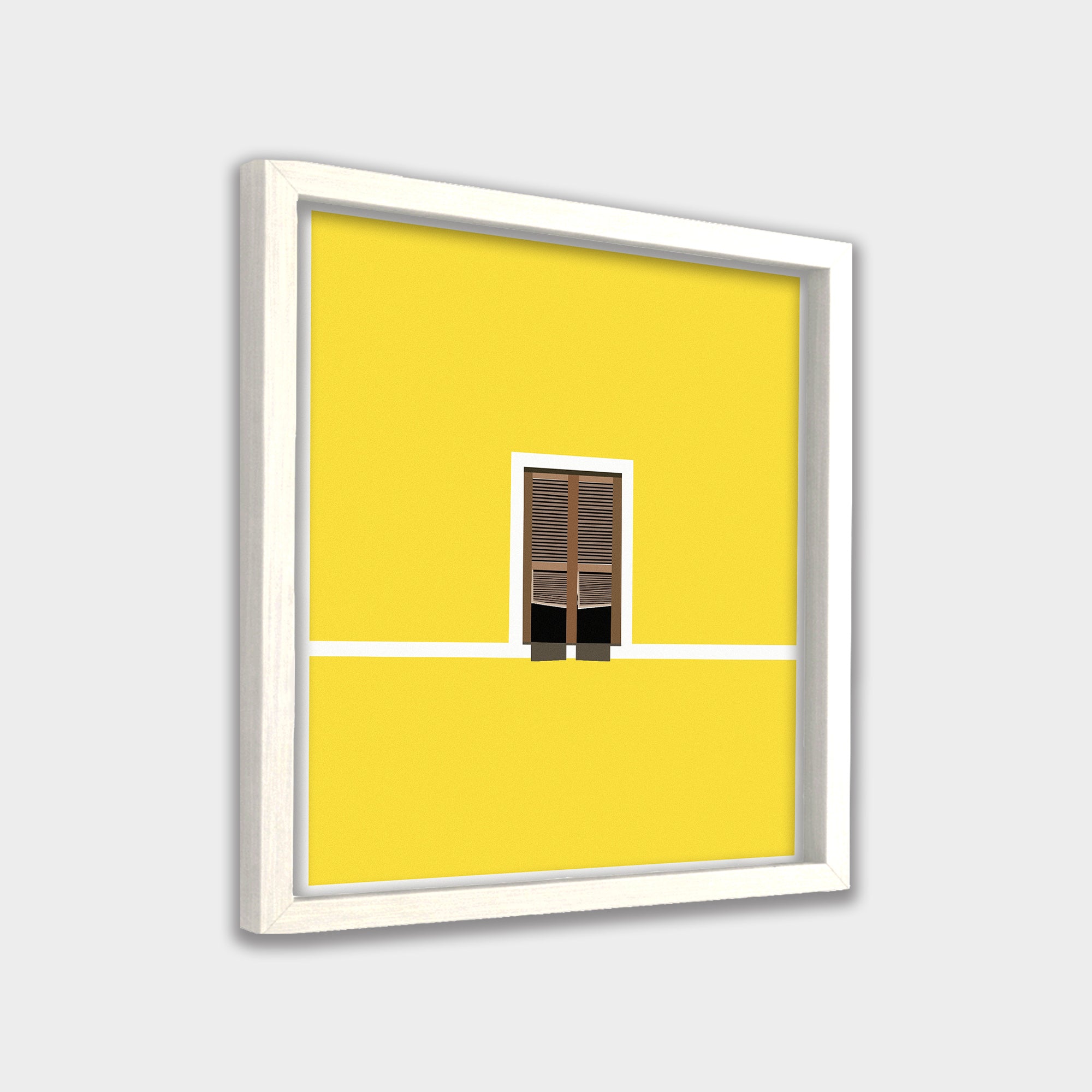 Yellow Silence minimal canvas wall art by Anantkala
