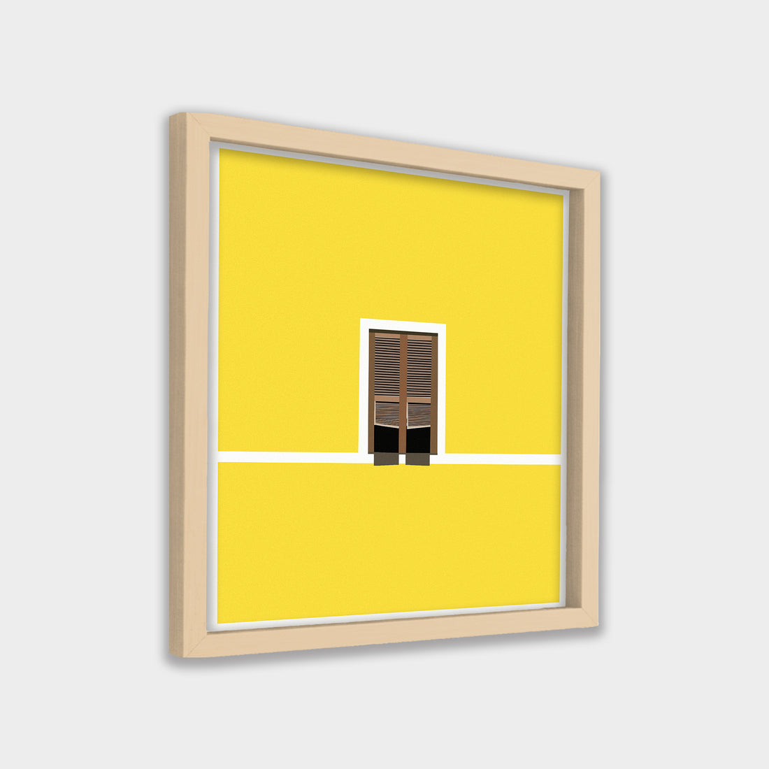 Yellow Silence minimal canvas wall art by Anantkala