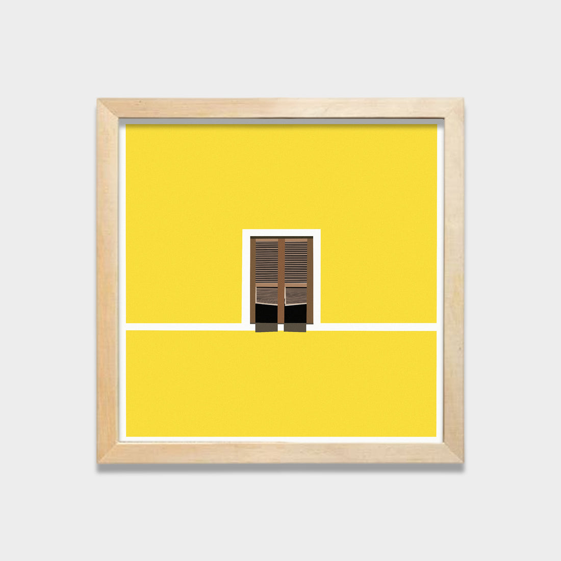 Yellow Silence minimal canvas wall art by Anantkala