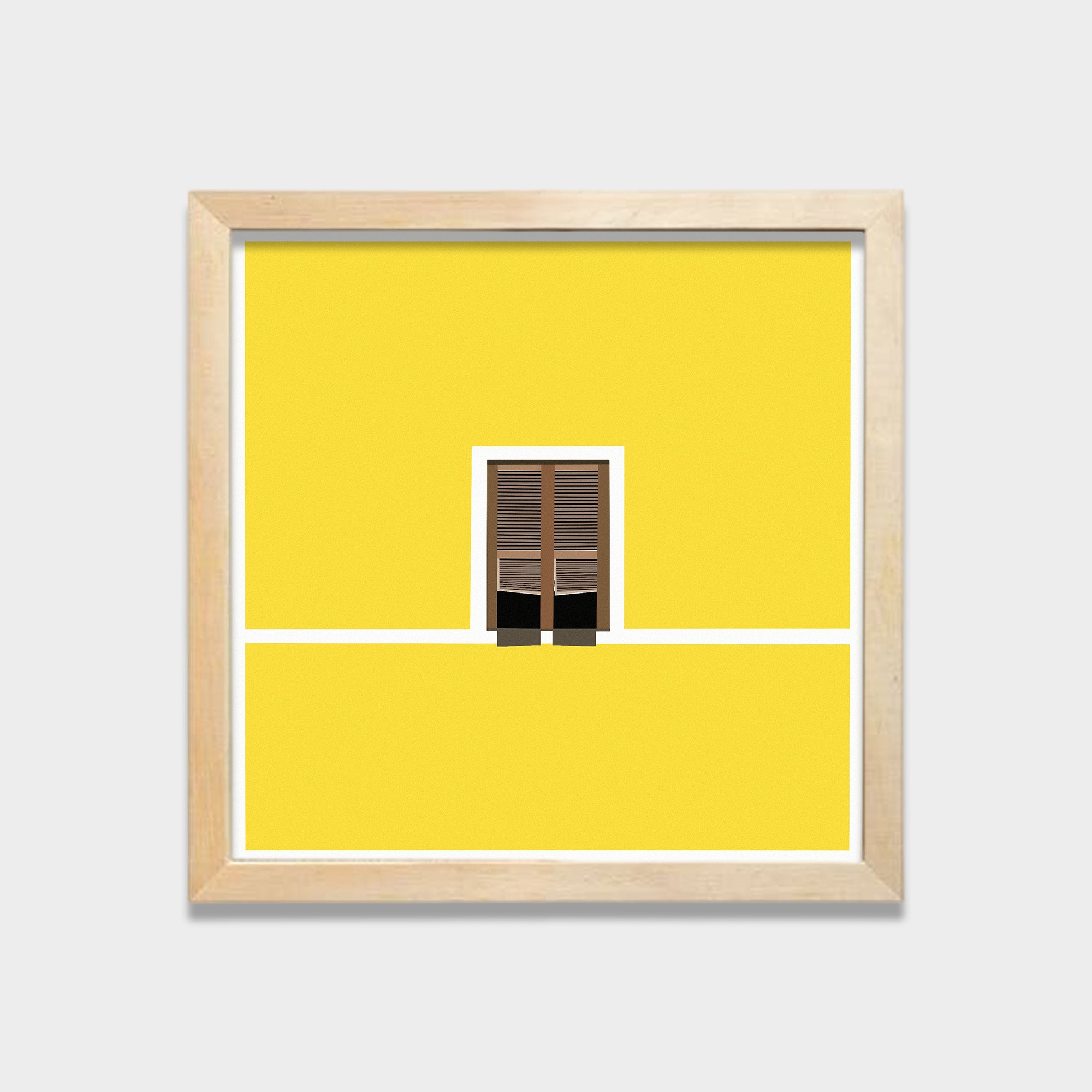 Yellow Silence minimal canvas wall art by Anantkala