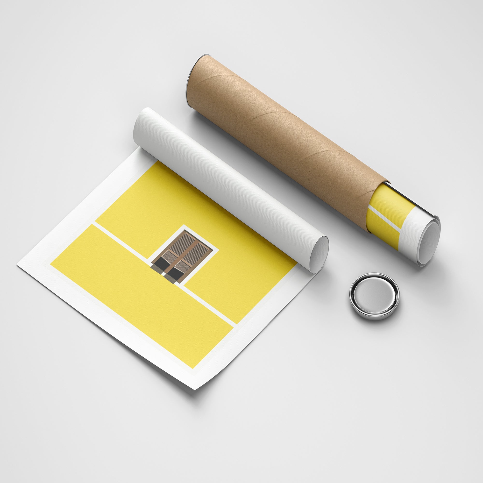 Yellow Silence minimal canvas wall art by Anantkala