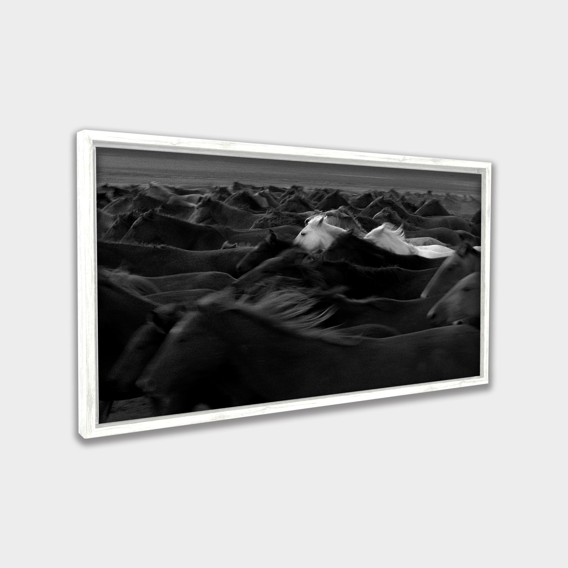 White Current black & white canvas wall art by Anantkala