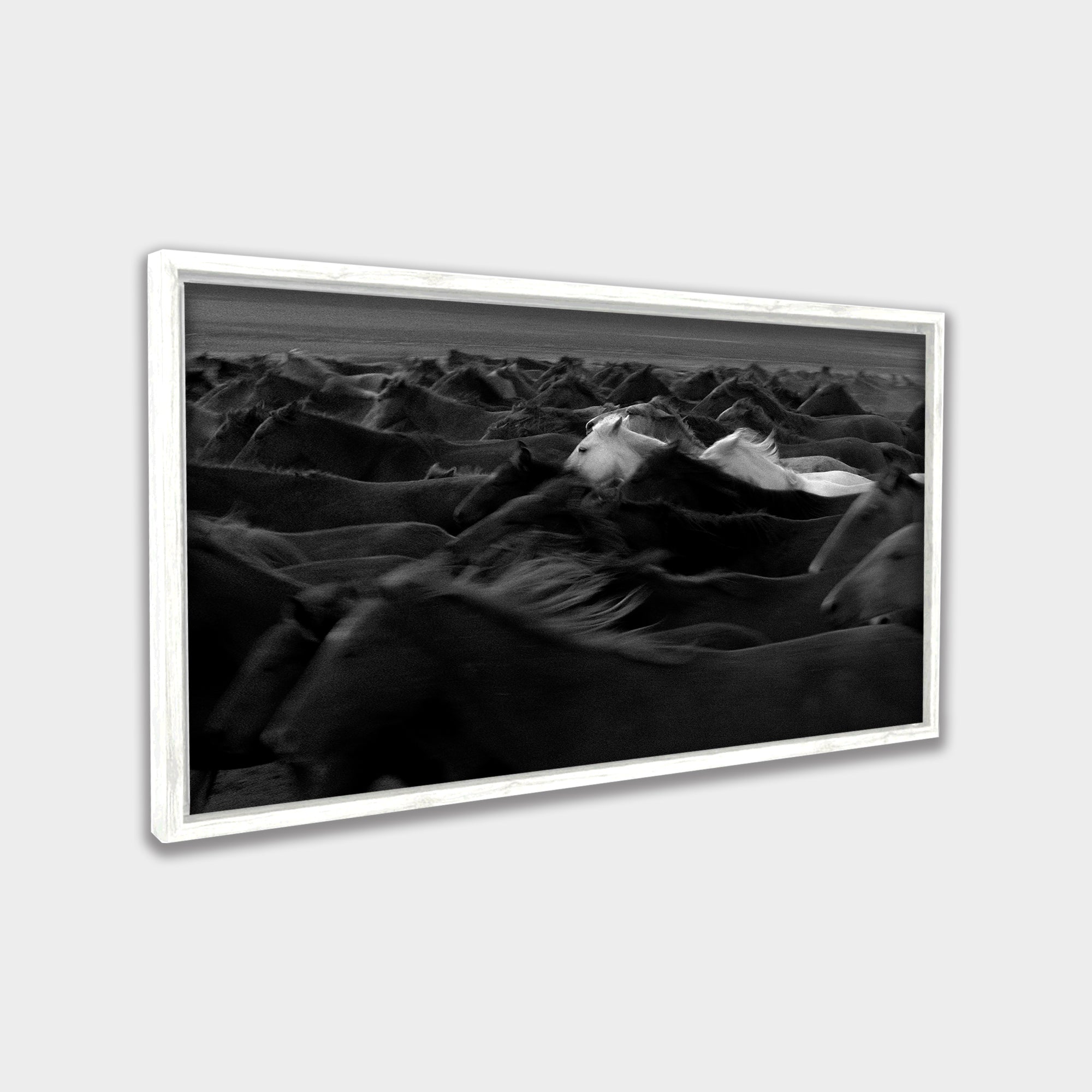 White Current black & white canvas wall art by Anantkala