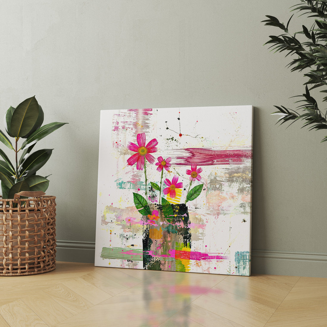 Wild Bloom botanical & floral canvas wall art by Anantkala
