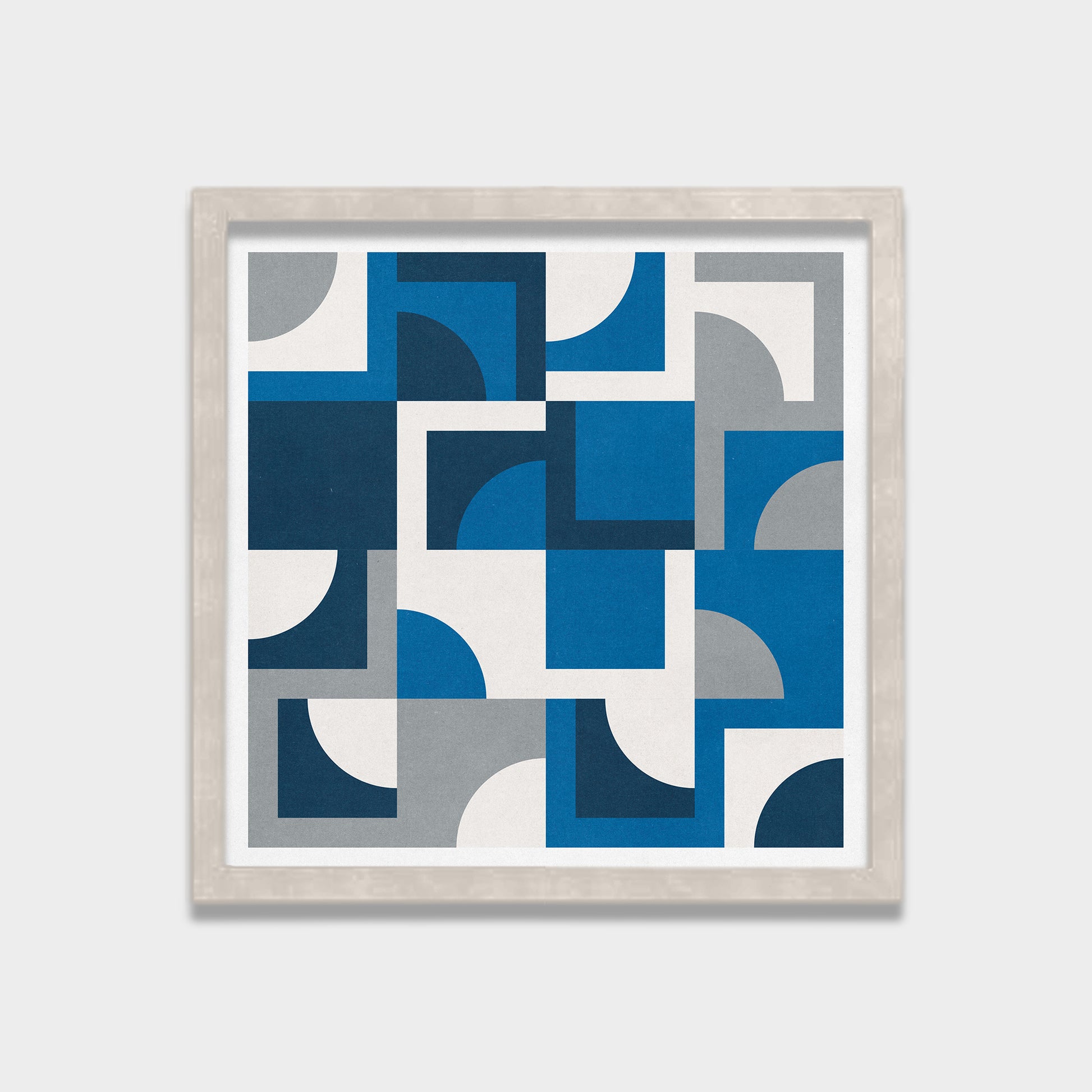 Blue Quadrants abstract canvas wall art by Anantkala