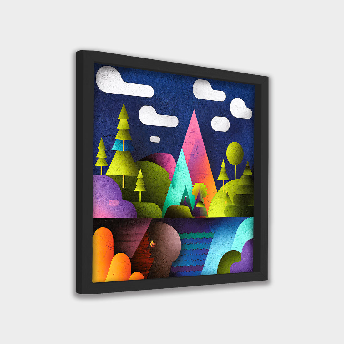 Chromatic Highlands landscape canvas wall art by Anantkala