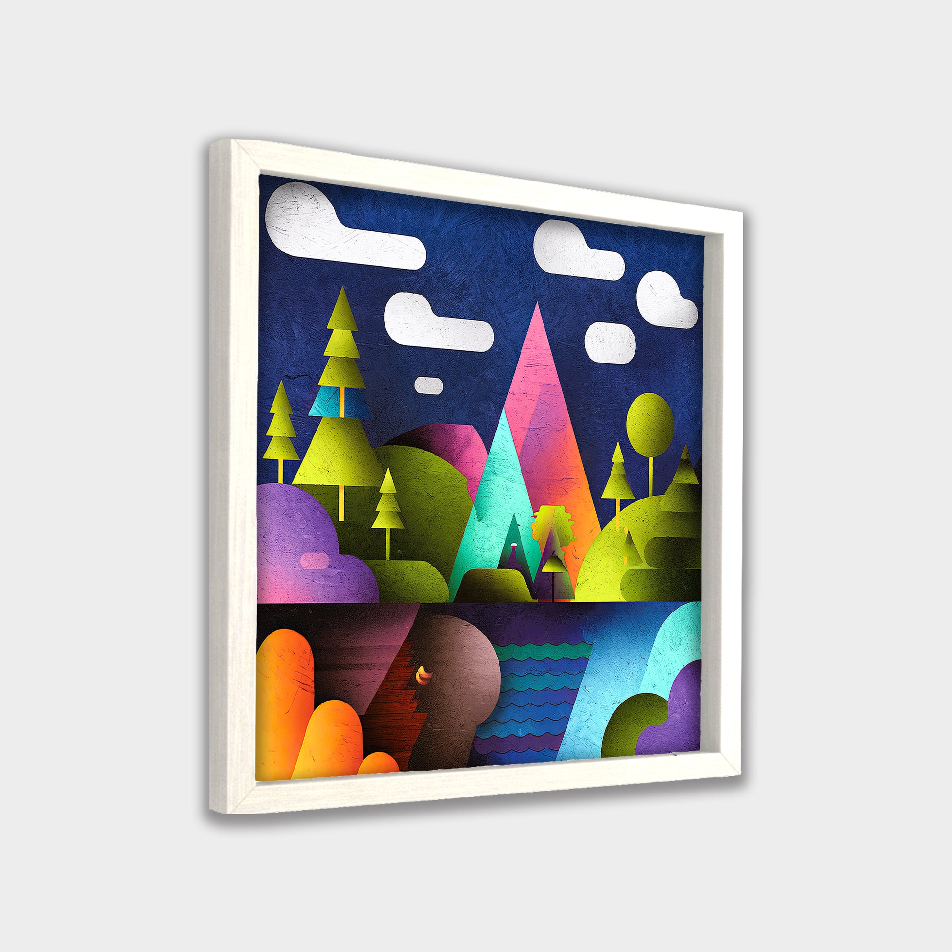 Chromatic Highlands landscape canvas wall art by Anantkala
