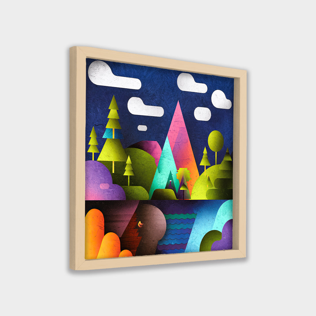 Chromatic Highlands landscape canvas wall art by Anantkala