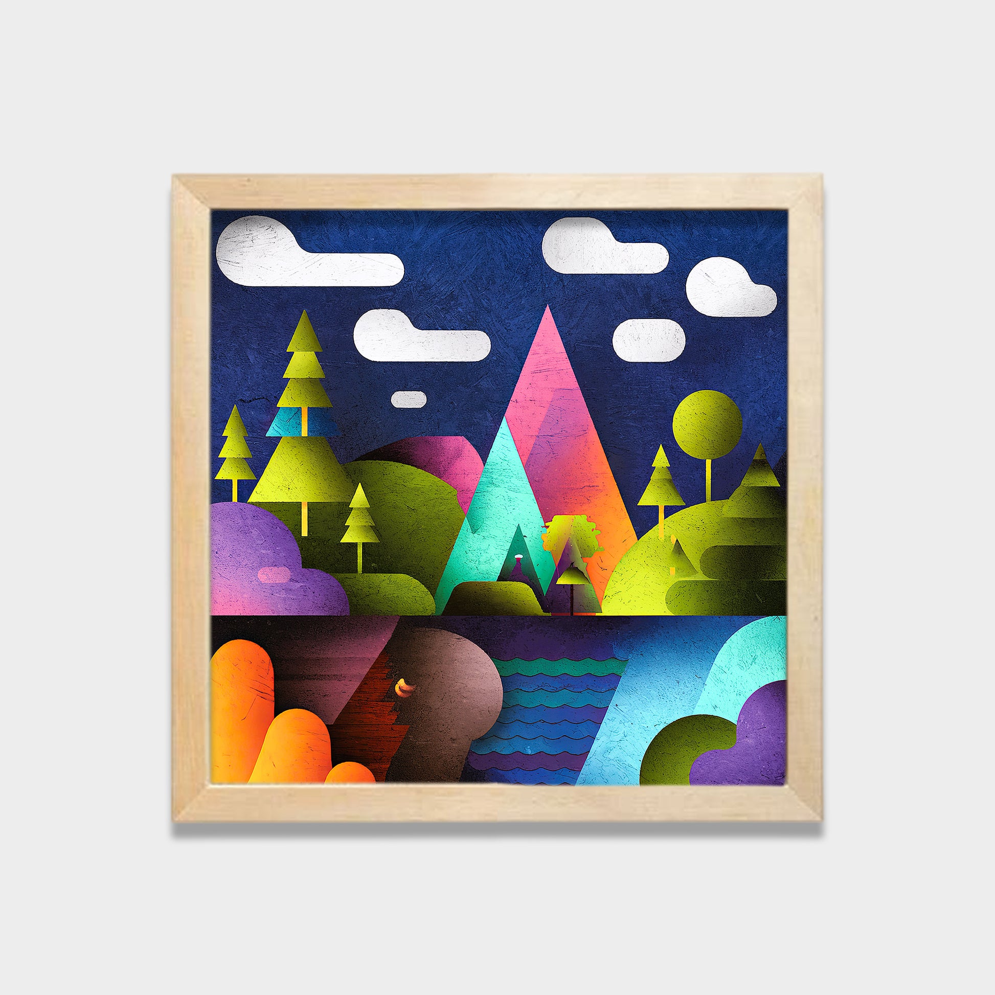 Chromatic Highlands landscape canvas wall art by Anantkala