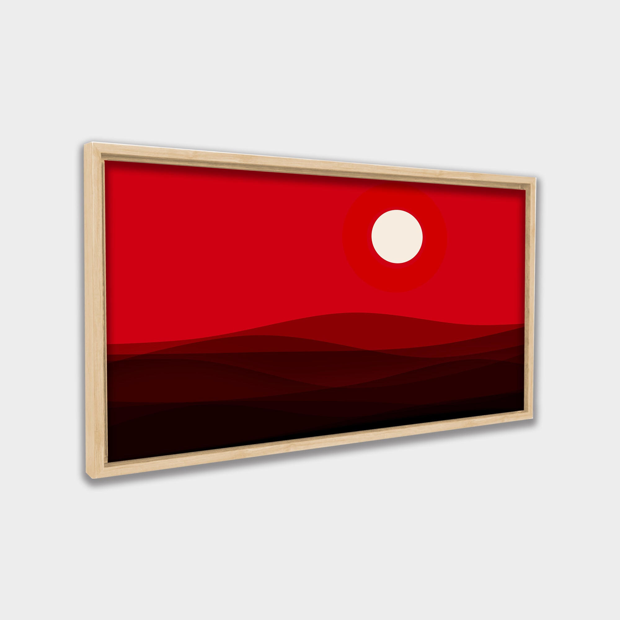 Red Horizon landscape canvas wall art by Anantkala