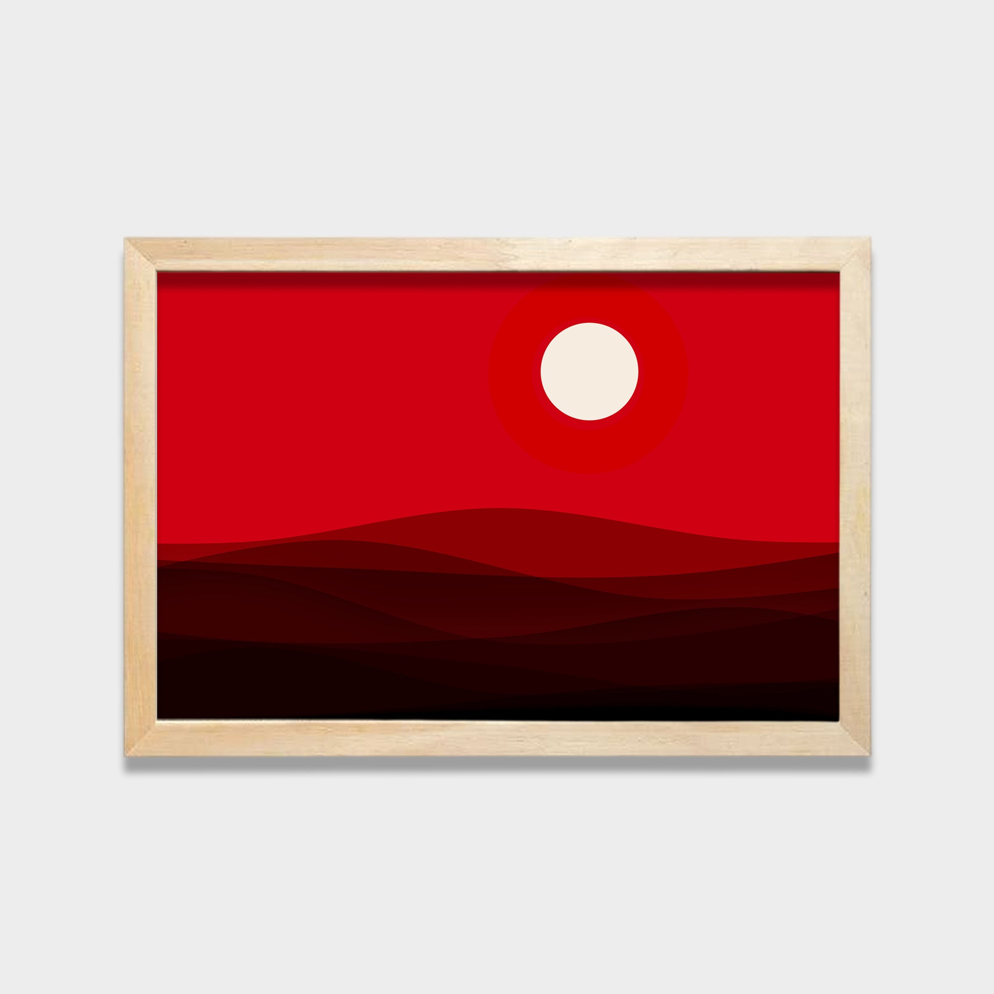 Red Horizon landscape canvas wall art by Anantkala