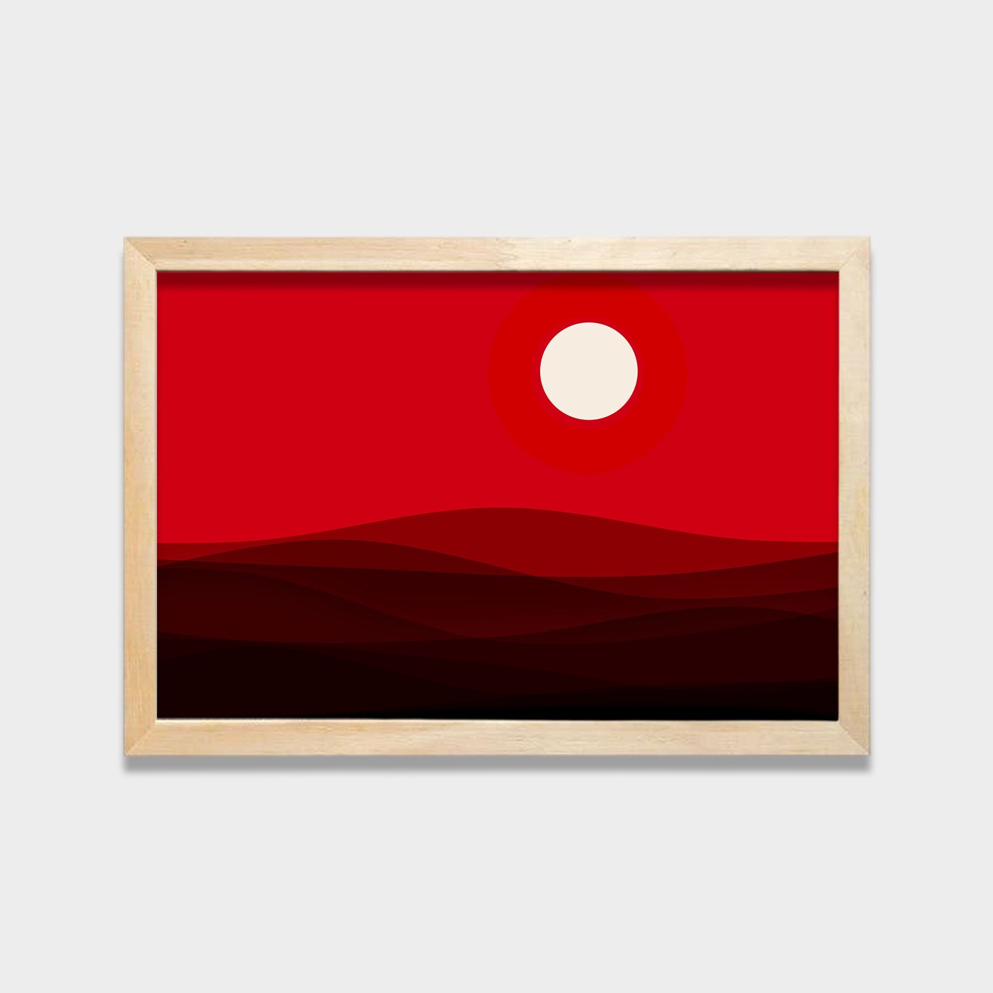 Red Horizon landscape canvas wall art by Anantkala
