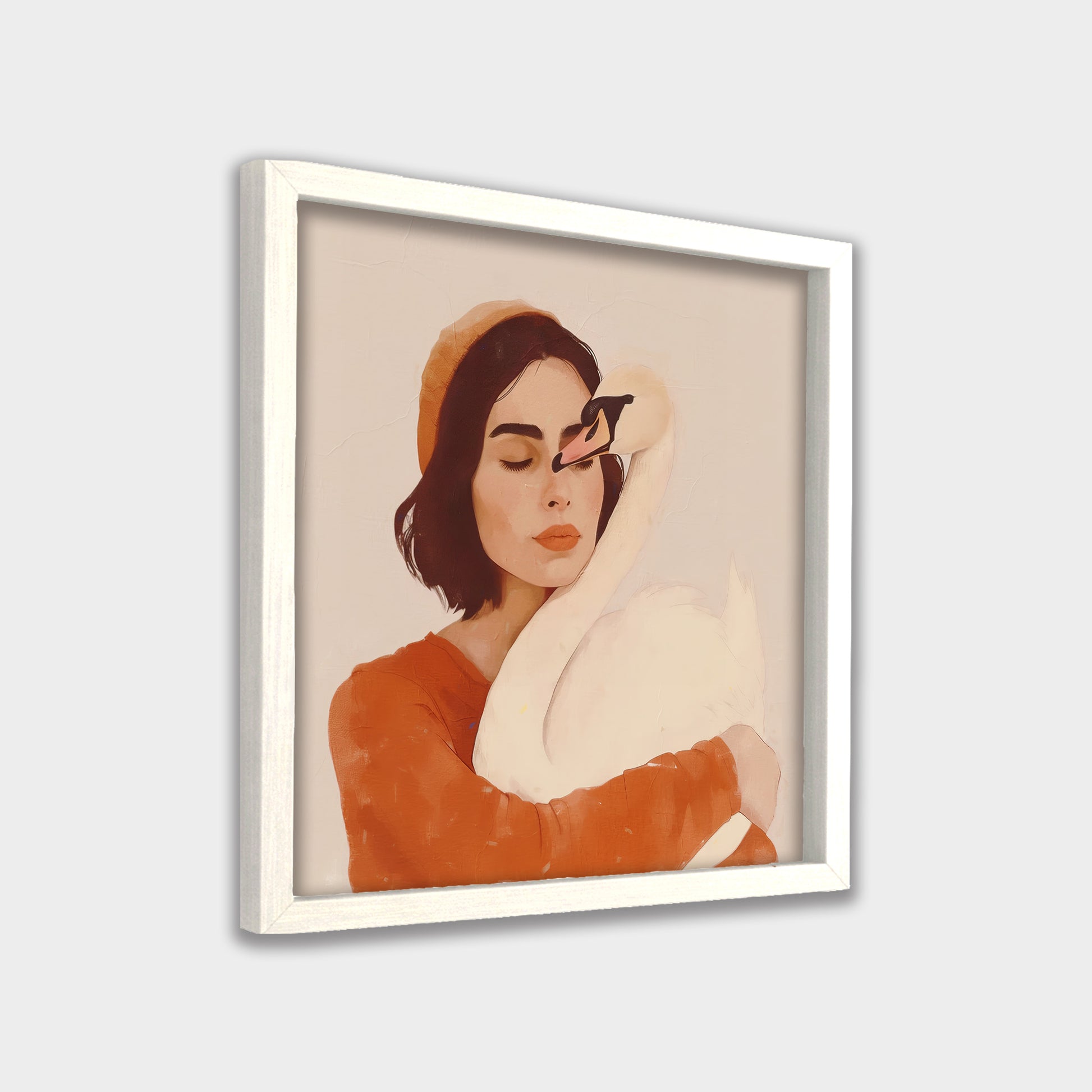 Quiet Embrace women illustration canvas wall art by Anantkala