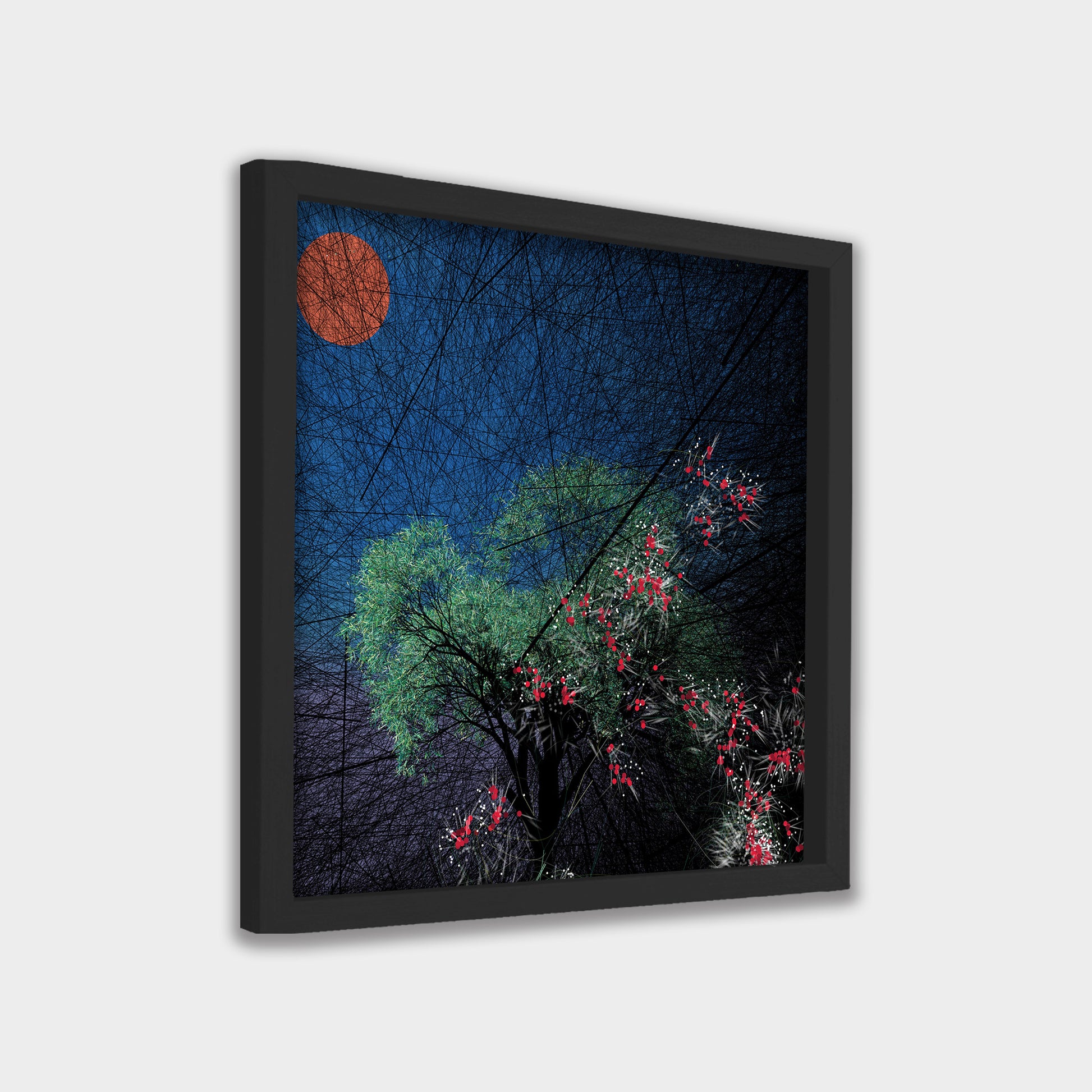 Night Carries Bloom botanical & floral canvas wall art by Anantkala