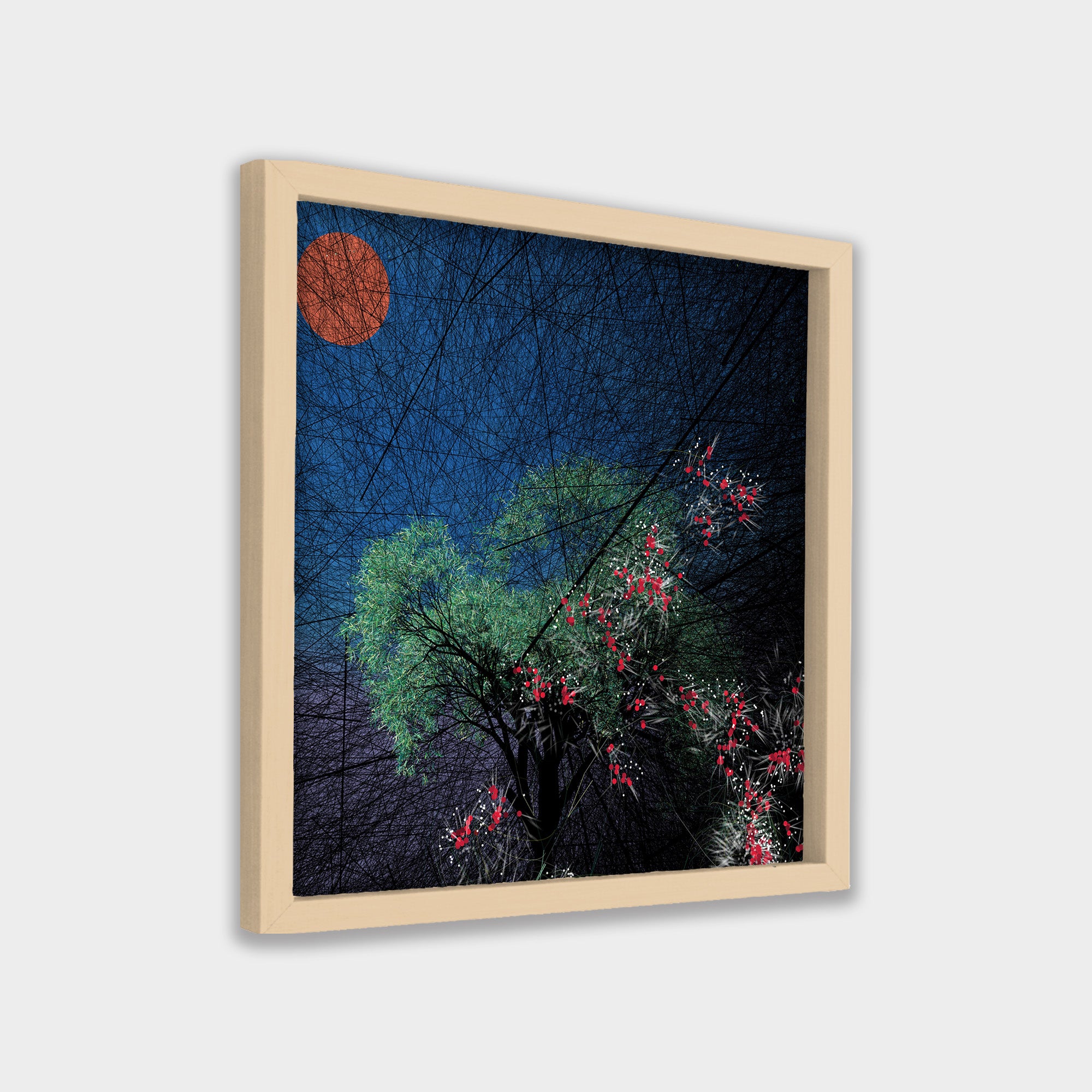 Night Carries Bloom botanical & floral canvas wall art by Anantkala