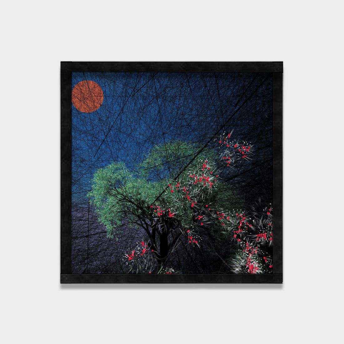 Night Carries Bloom botanical & floral canvas wall art by Anantkala