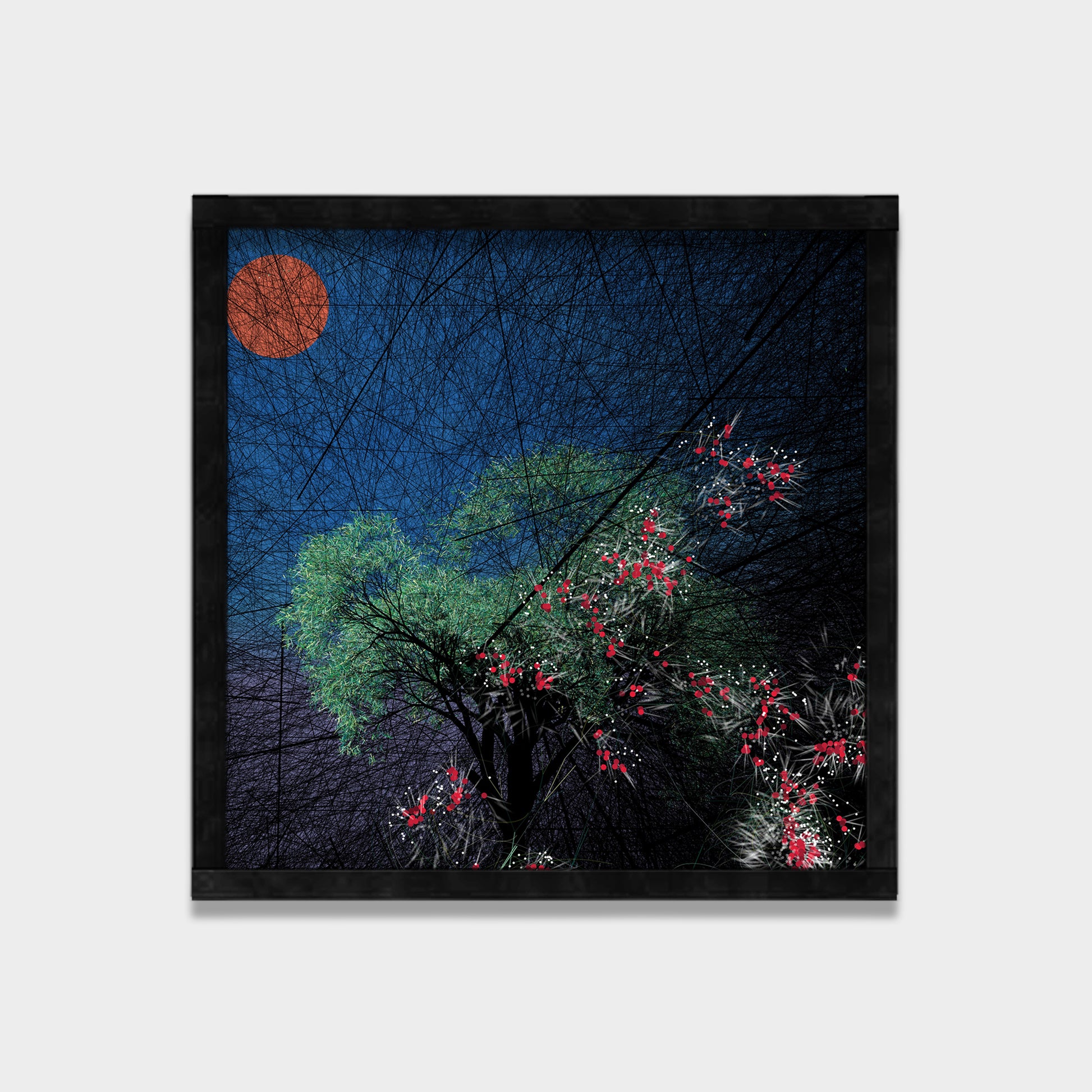 Night Carries Bloom botanical & floral canvas wall art by Anantkala