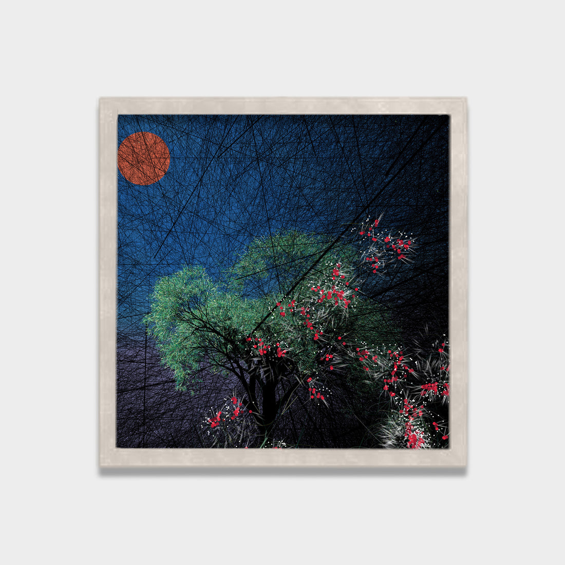 Night Carries Bloom botanical & floral canvas wall art by Anantkala