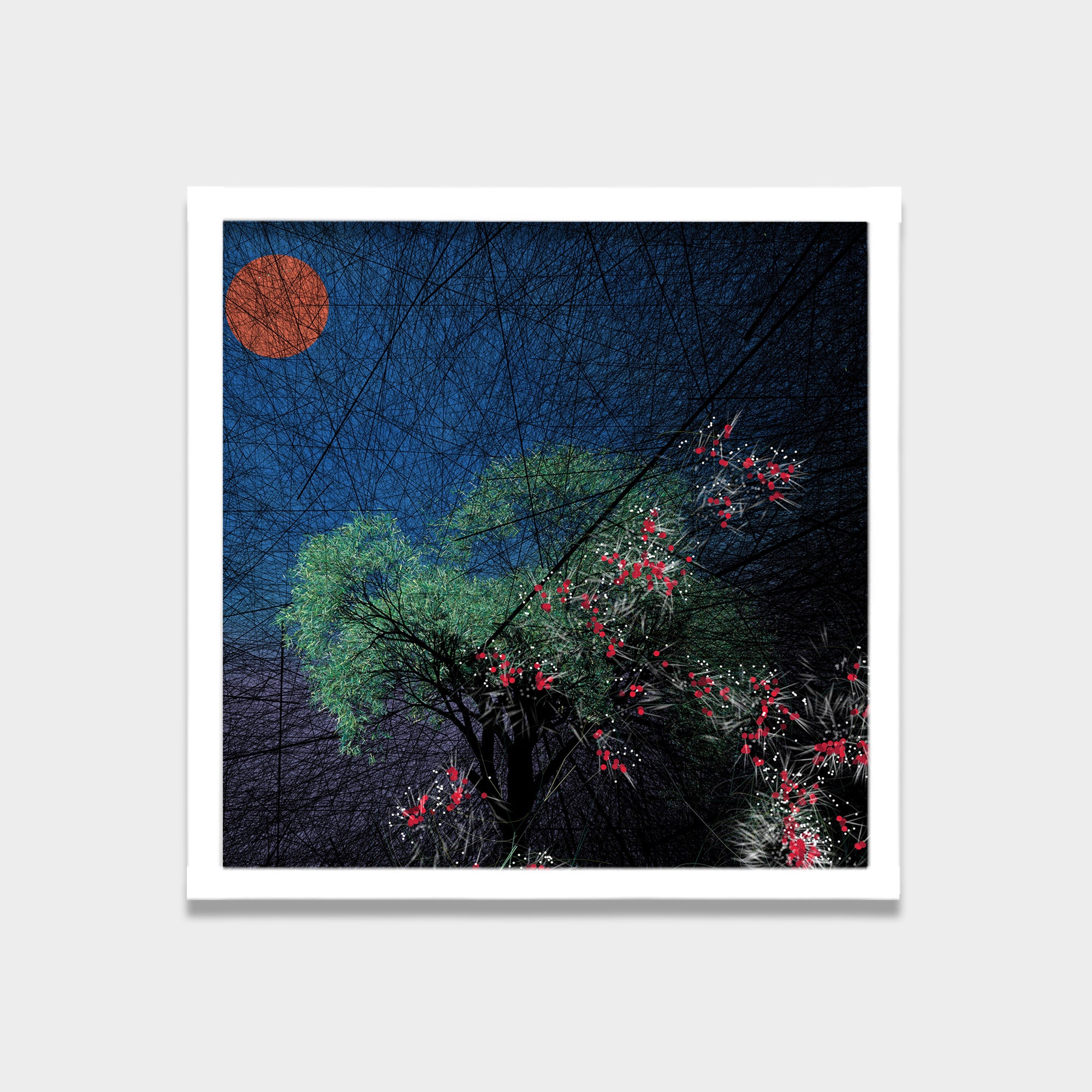 Night Carries Bloom botanical & floral canvas wall art by Anantkala