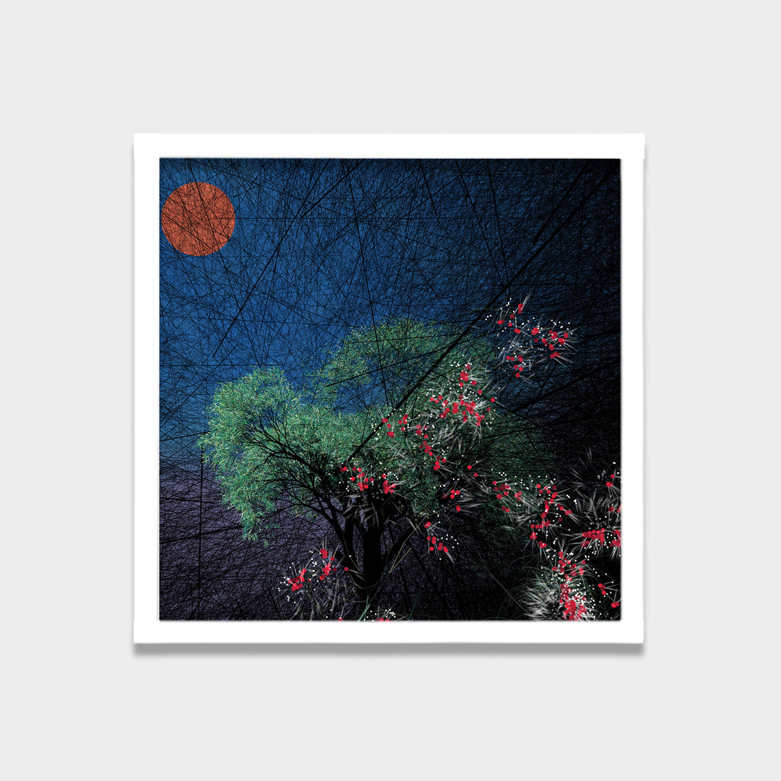 Night Carries Bloom botanical & floral canvas wall art by Anantkala