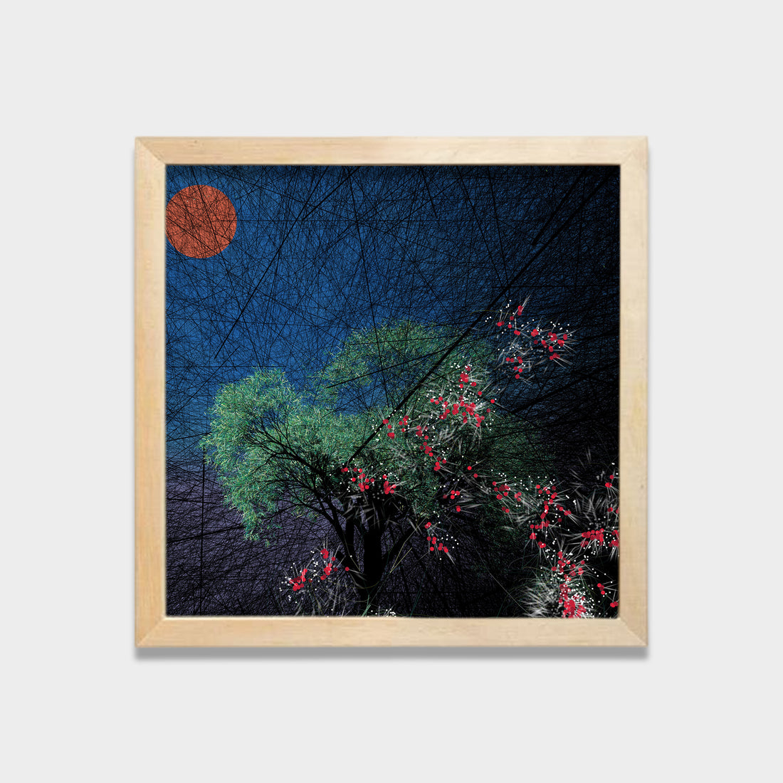 Night Carries Bloom botanical & floral canvas wall art by Anantkala