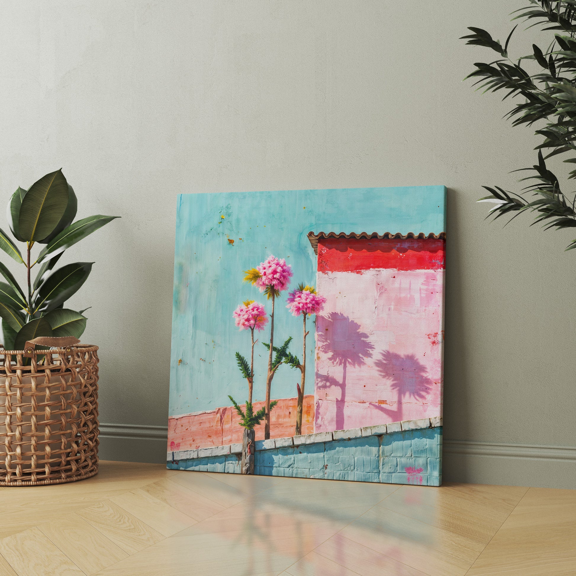 Quiet Bloom botanical & floral canvas wall art by Anantkala